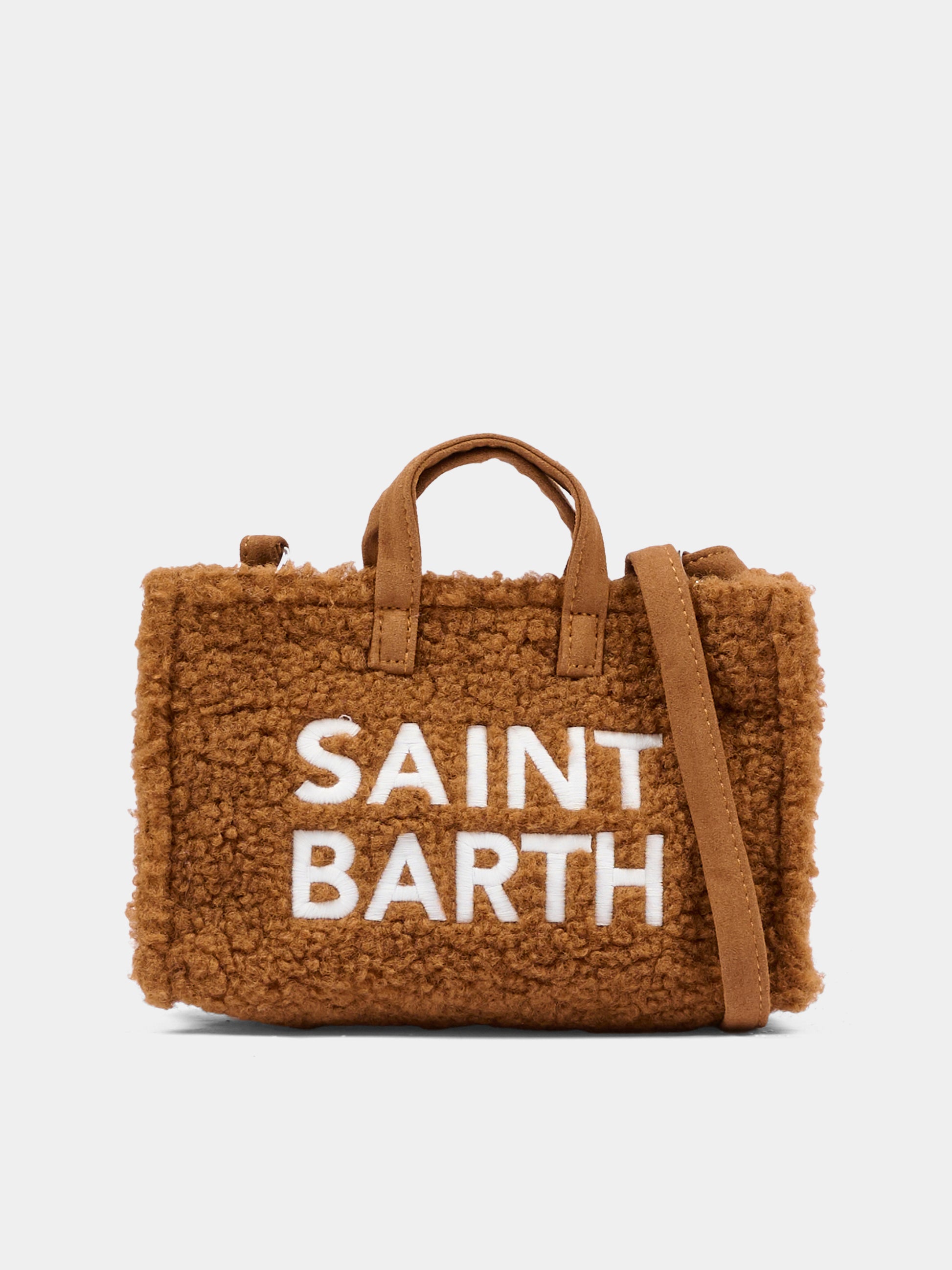Borsa portacellulare marrone per bambina con logo,Mc2 Saint Barth,PHONE004 - 00221I