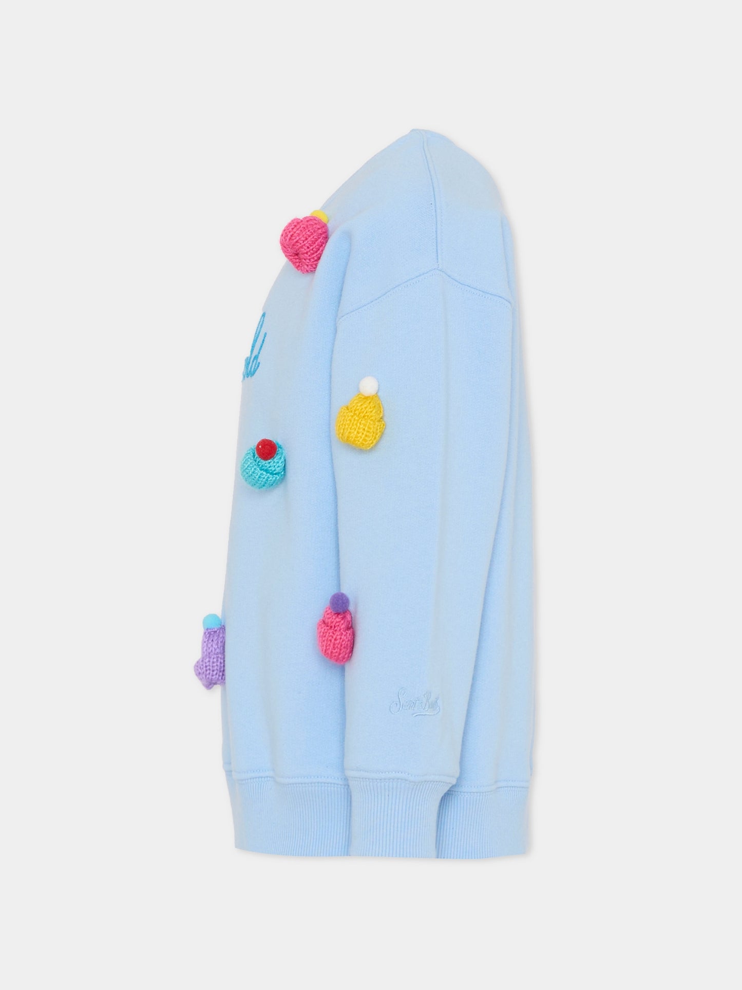 Felpa azzurra per bambina con berretti,Mc2 Saint Barth,BRN0002 - 01456I