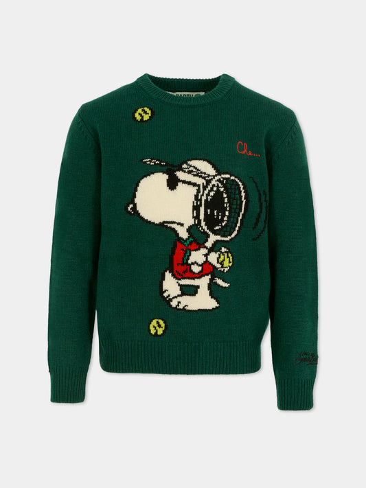 Maglione verde per bambino con Snoopy,Mc2 Saint Barth,DOU0003 - 01729I