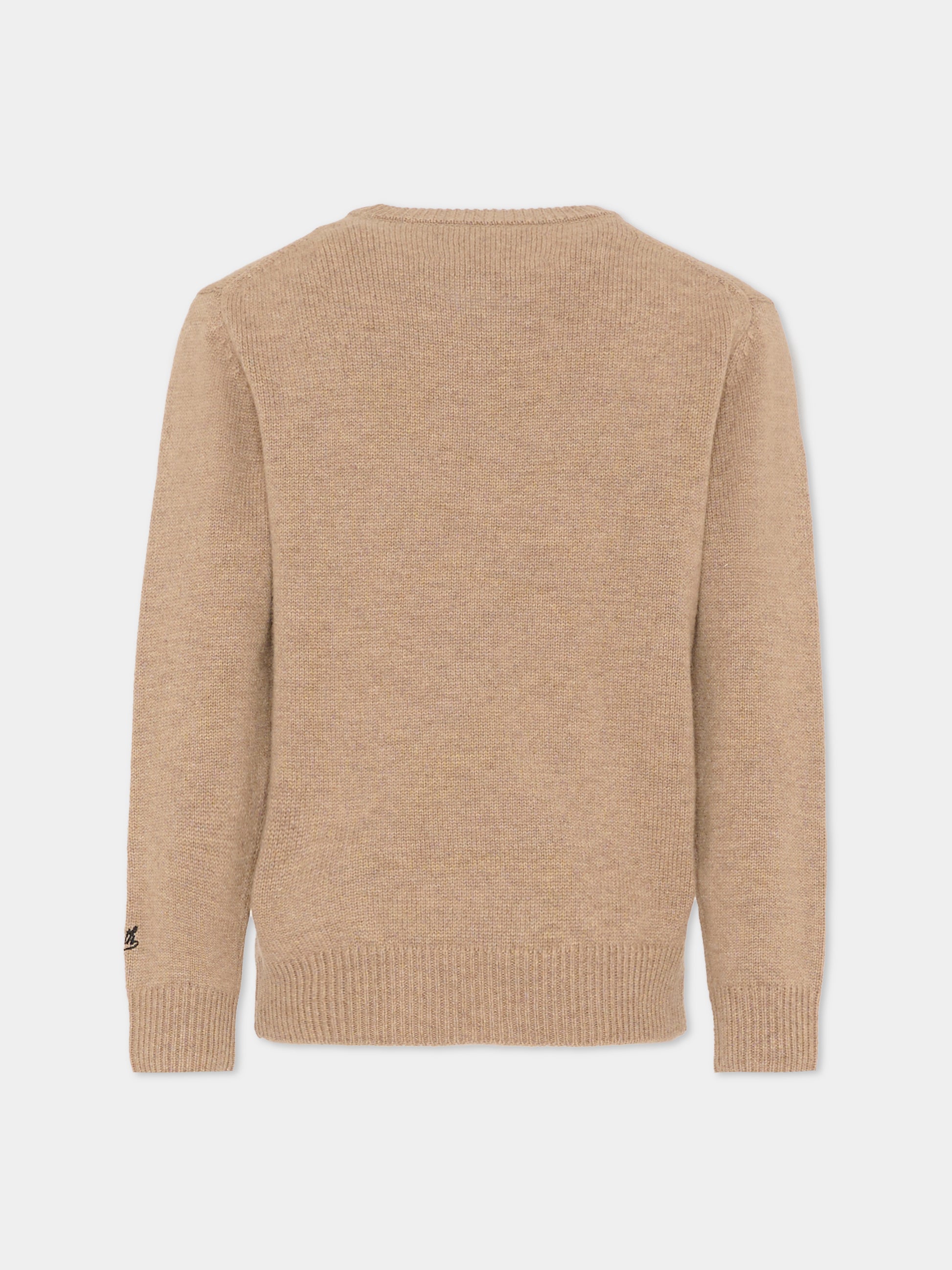 Maglione marrone per bambini con panda,Mc2 Saint Barth,DOU0001 - 00078I