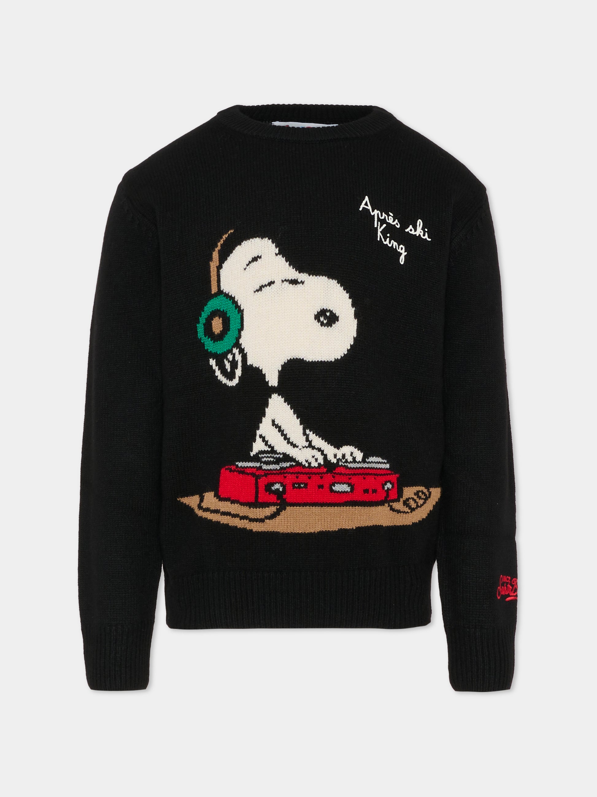 Maglione nero per bambino con Snoopy,Mc2 Saint Barth,DOU0001 - 00326I