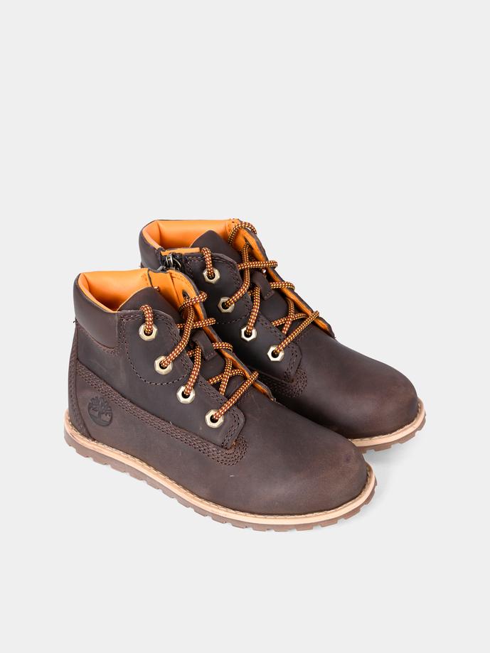 Anfibi marroni per bambini con logo,Timberland,TB1A2NC39311