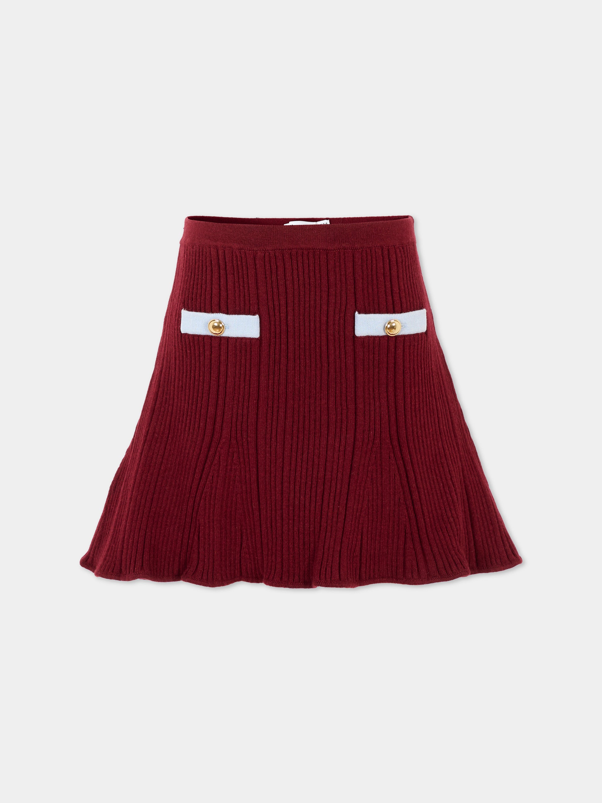 Gonna bordeaux per bambina,Self-portrait,AW25-700SK-BU