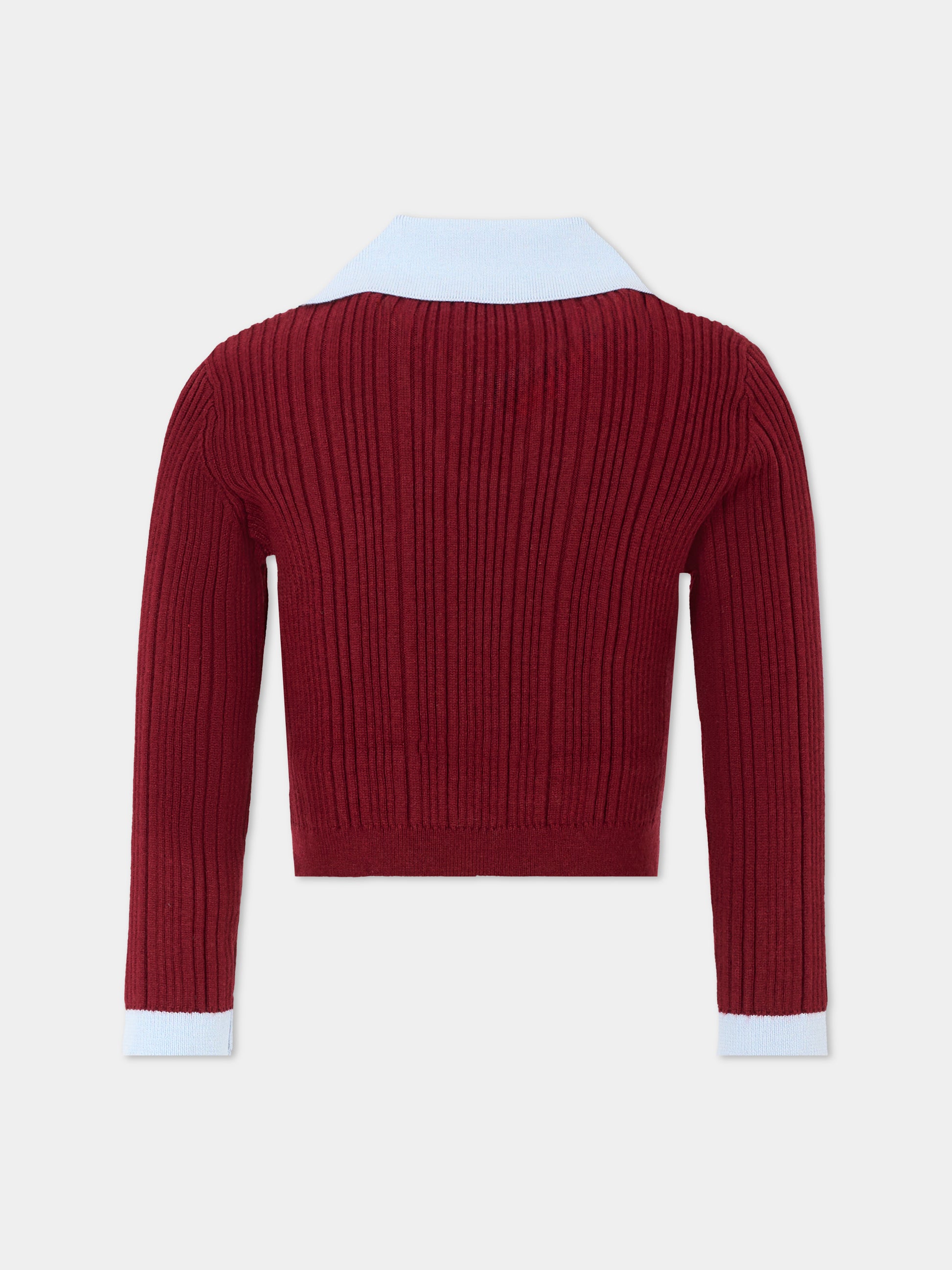 Cardigan bordeaux per bambina,Self-portrait,AW25-700T-BU