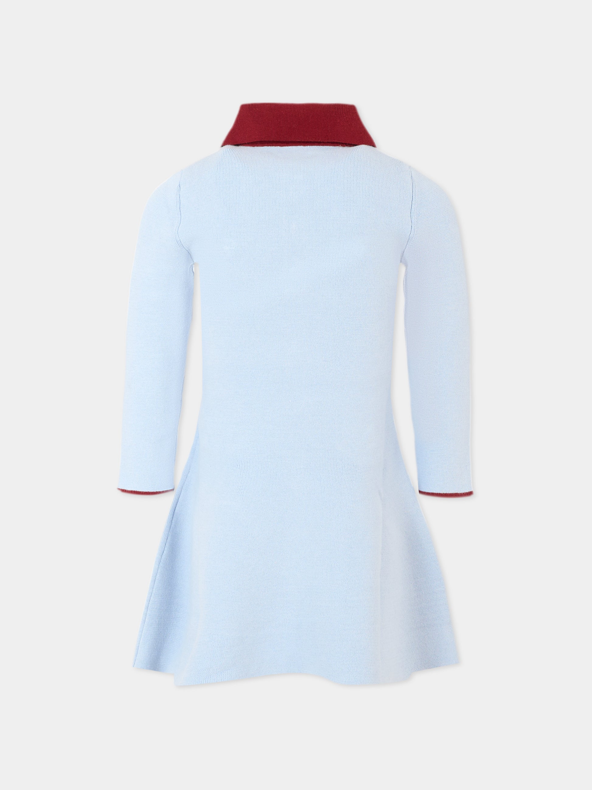 Vestito celeste per bambina,Self-portrait,AW25-748S-BL