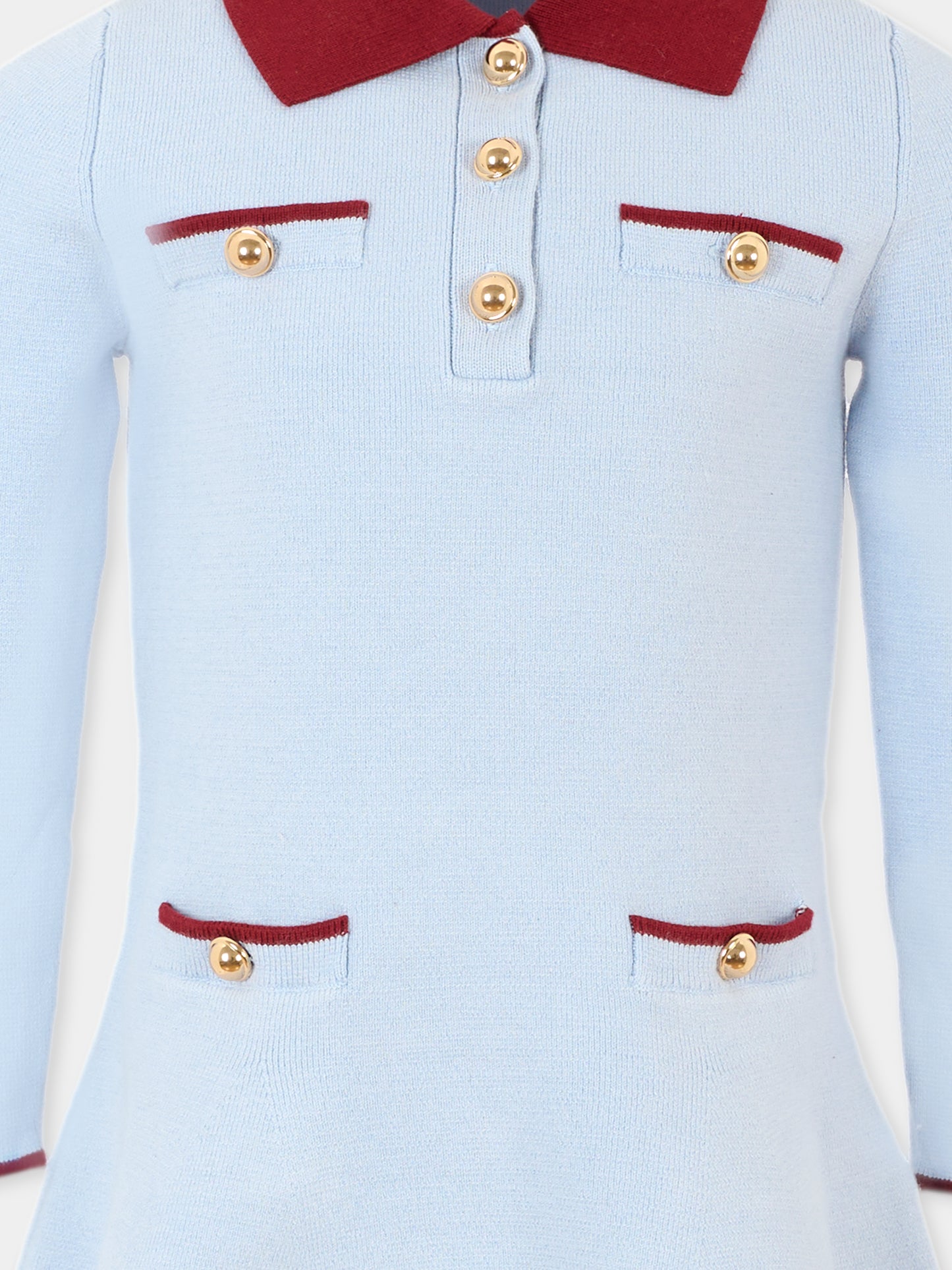 Vestito celeste per bambina,Self-portrait,AW25-748S-BL