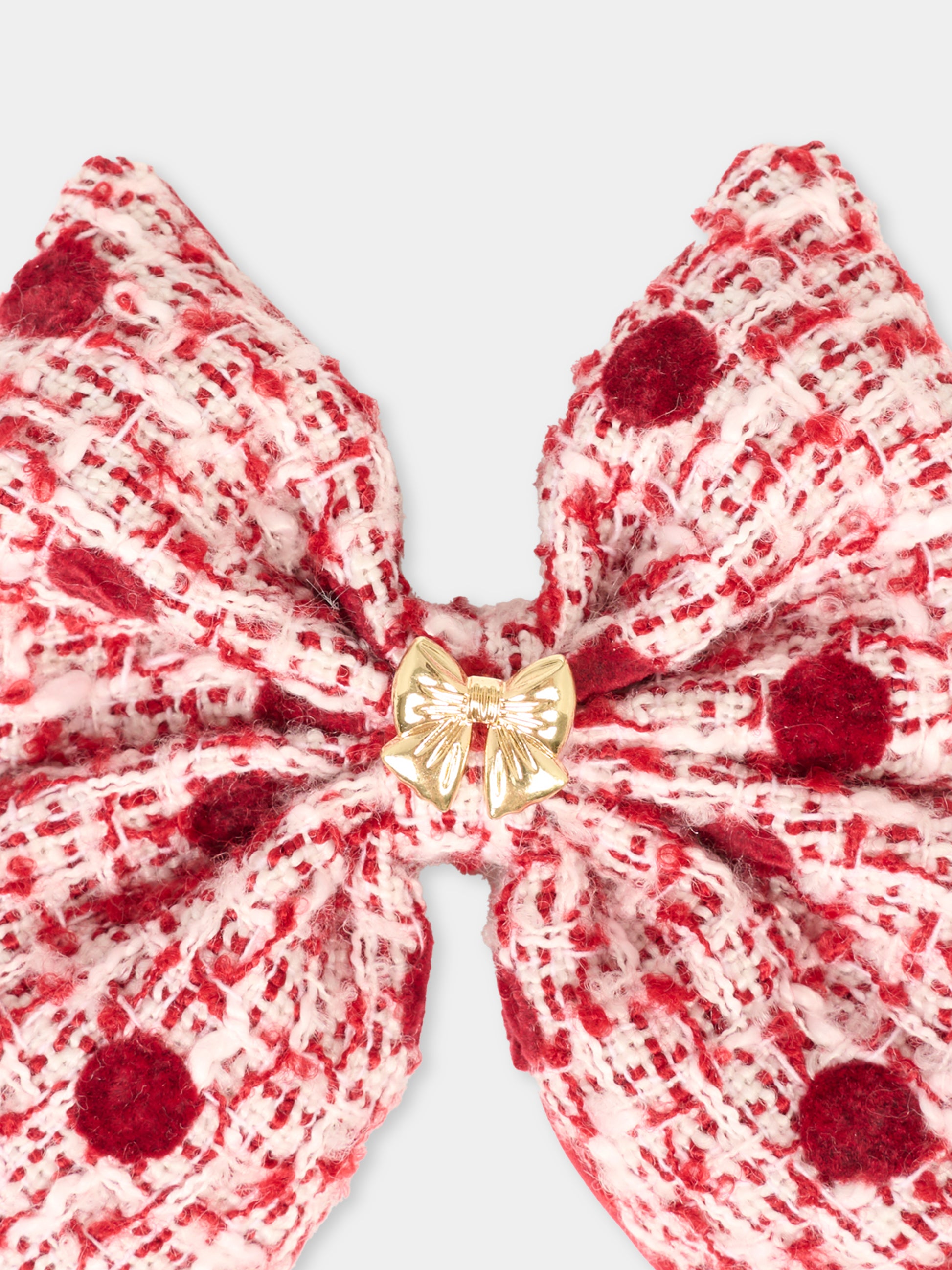 Fermaglio bordeuax per bambina con fiocco,Self-portrait,AW25-734-BU