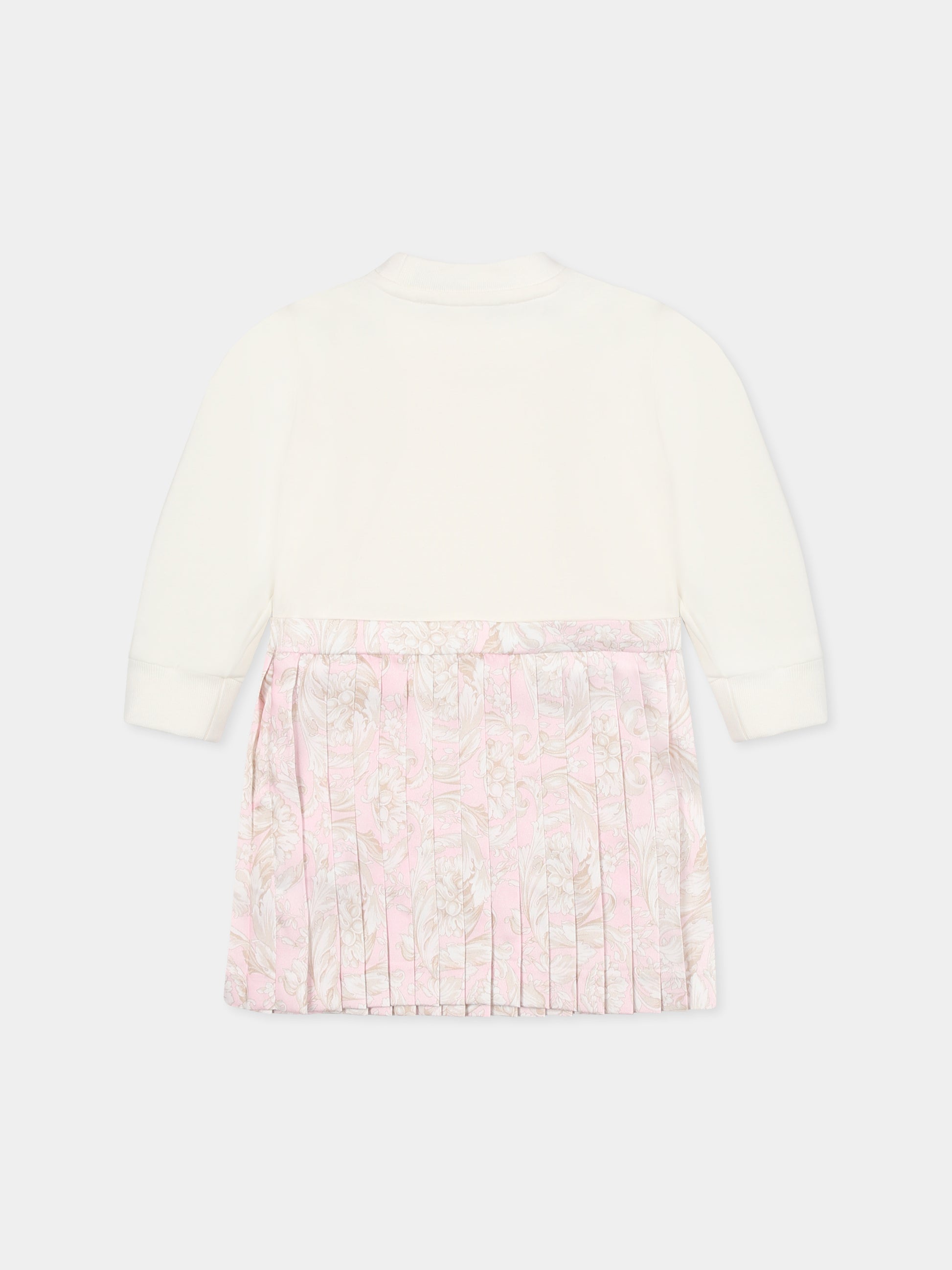 Vestito bianco per neonata con Medusa,Versace,1018610 1A13258 6WF50