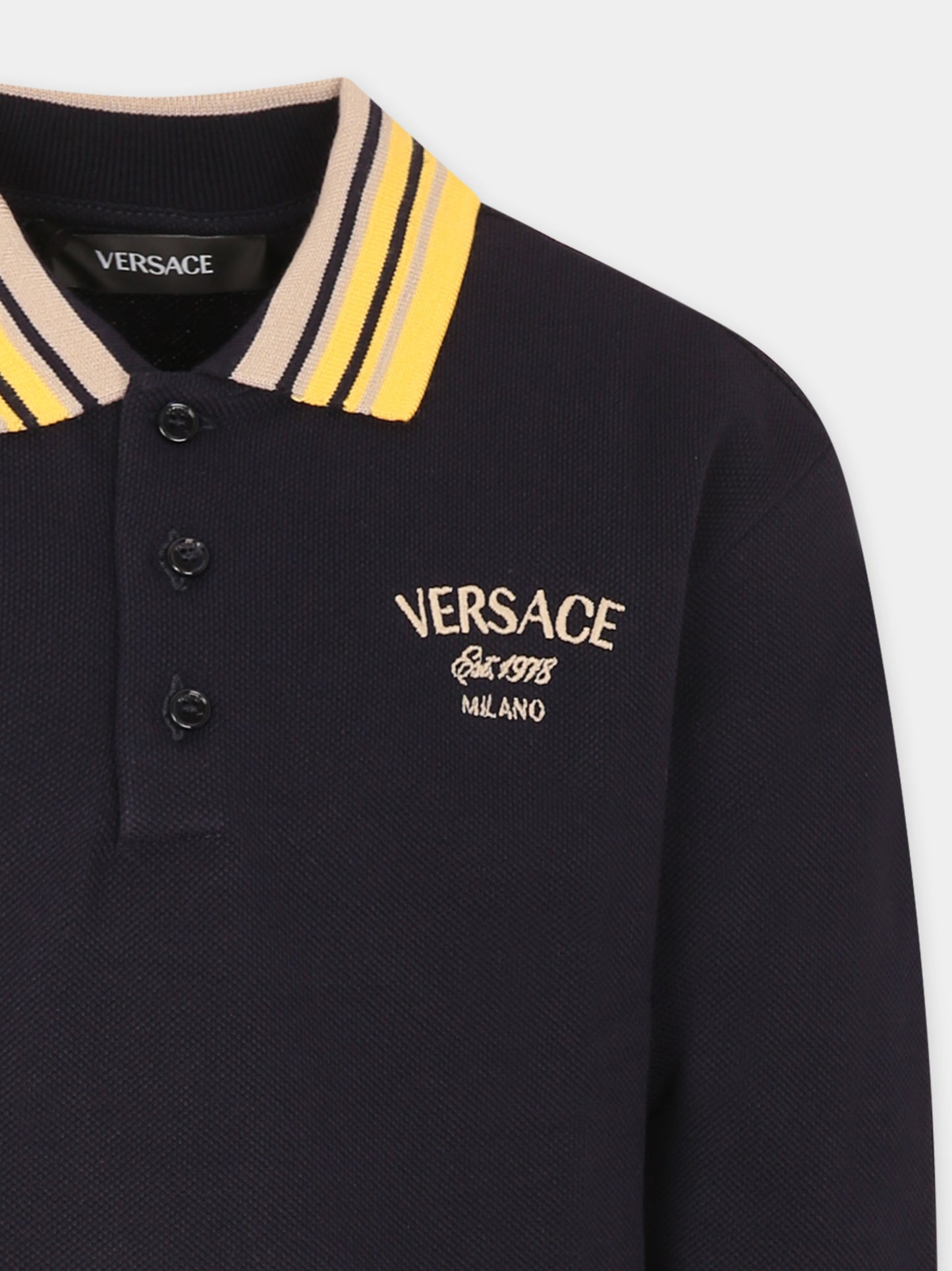 Polo blu per bambino con logo,Versace,1018281 1A13072 2UV70
