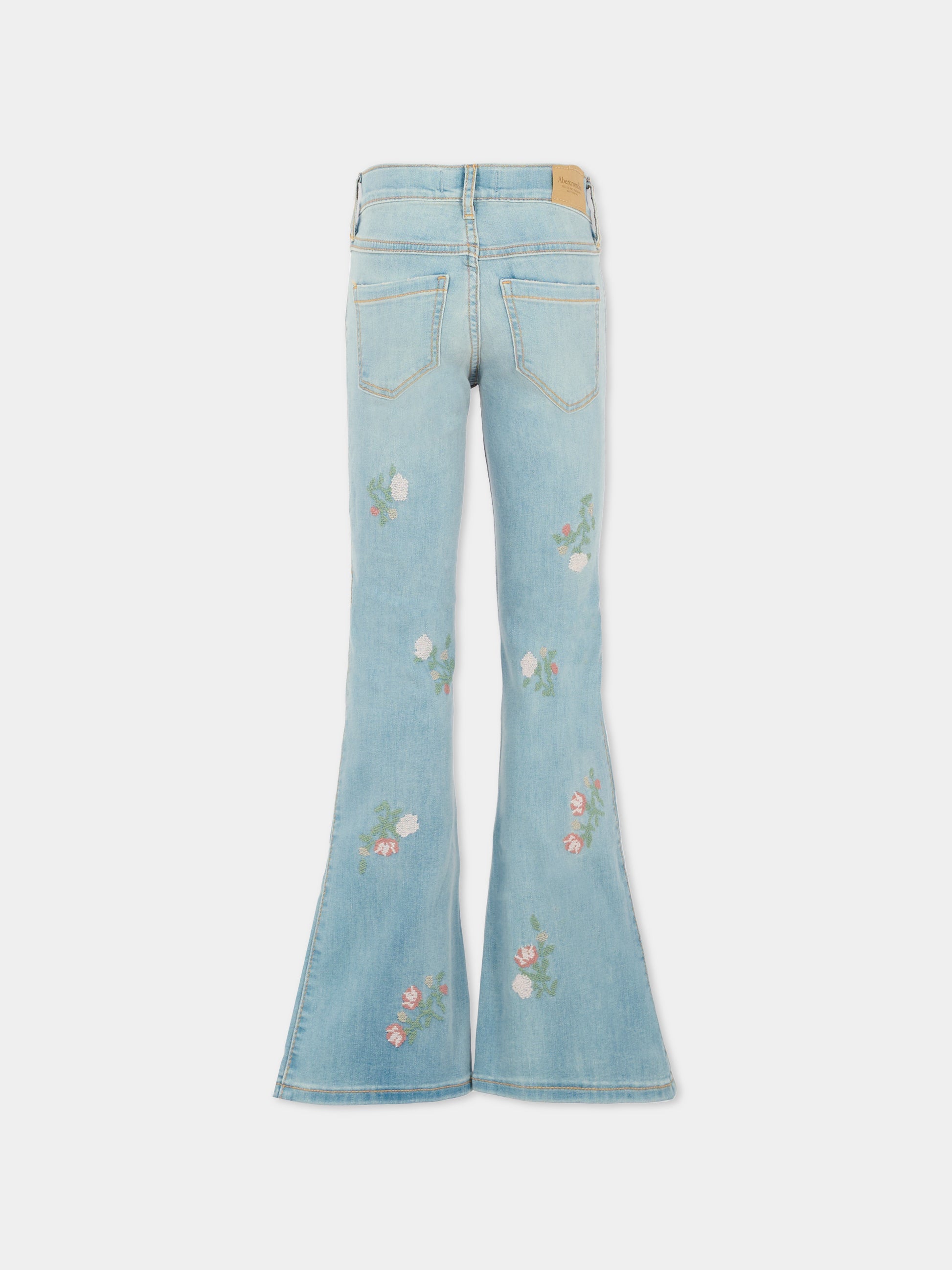 Jeans denim per bambina con fiori,Abercrombie & Fitch,AF43AG09 43AG09 LCT