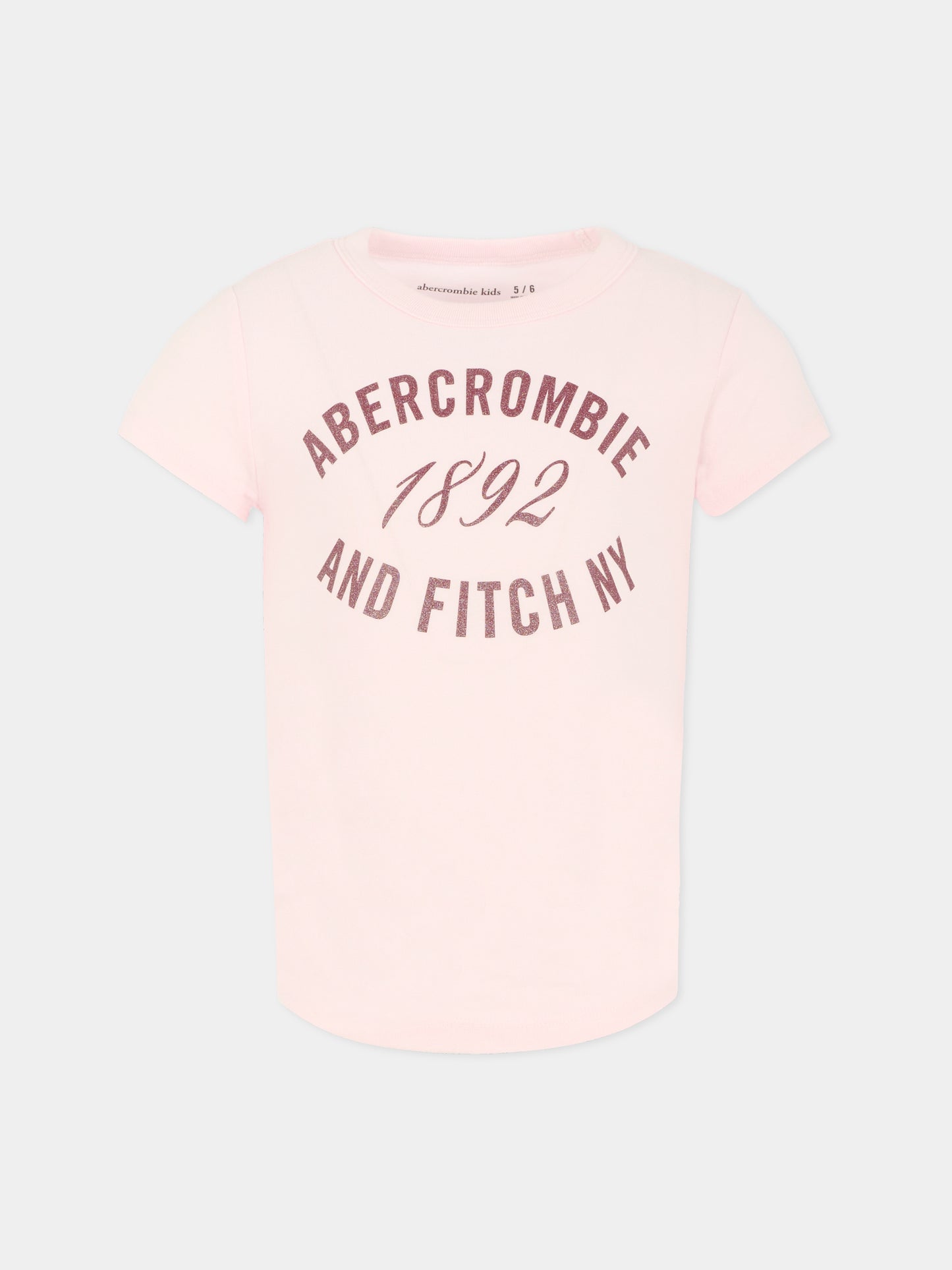 T-shirt rosa per bambina con logo,Abercrombie & Fitch,43AJ73 ADM