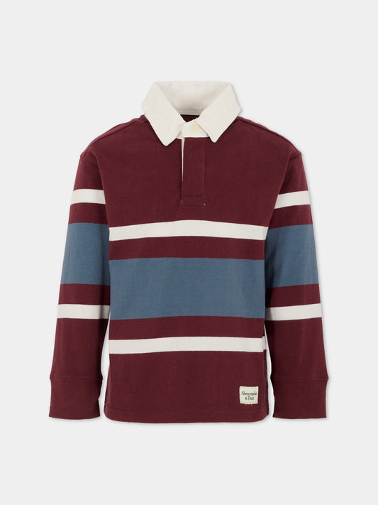Polo bordeaux per bambino con patch,Abercrombie & Fitch,AF93AF41 93AF41 P4U