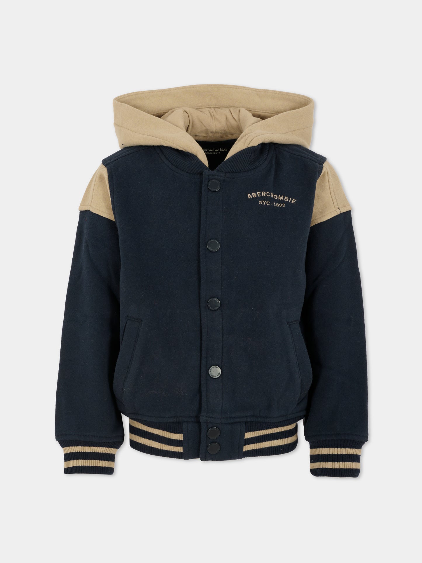 Bomber blu per bambino con logo,Abercrombie & Fitch,AF93AF44 93AF44 U3K