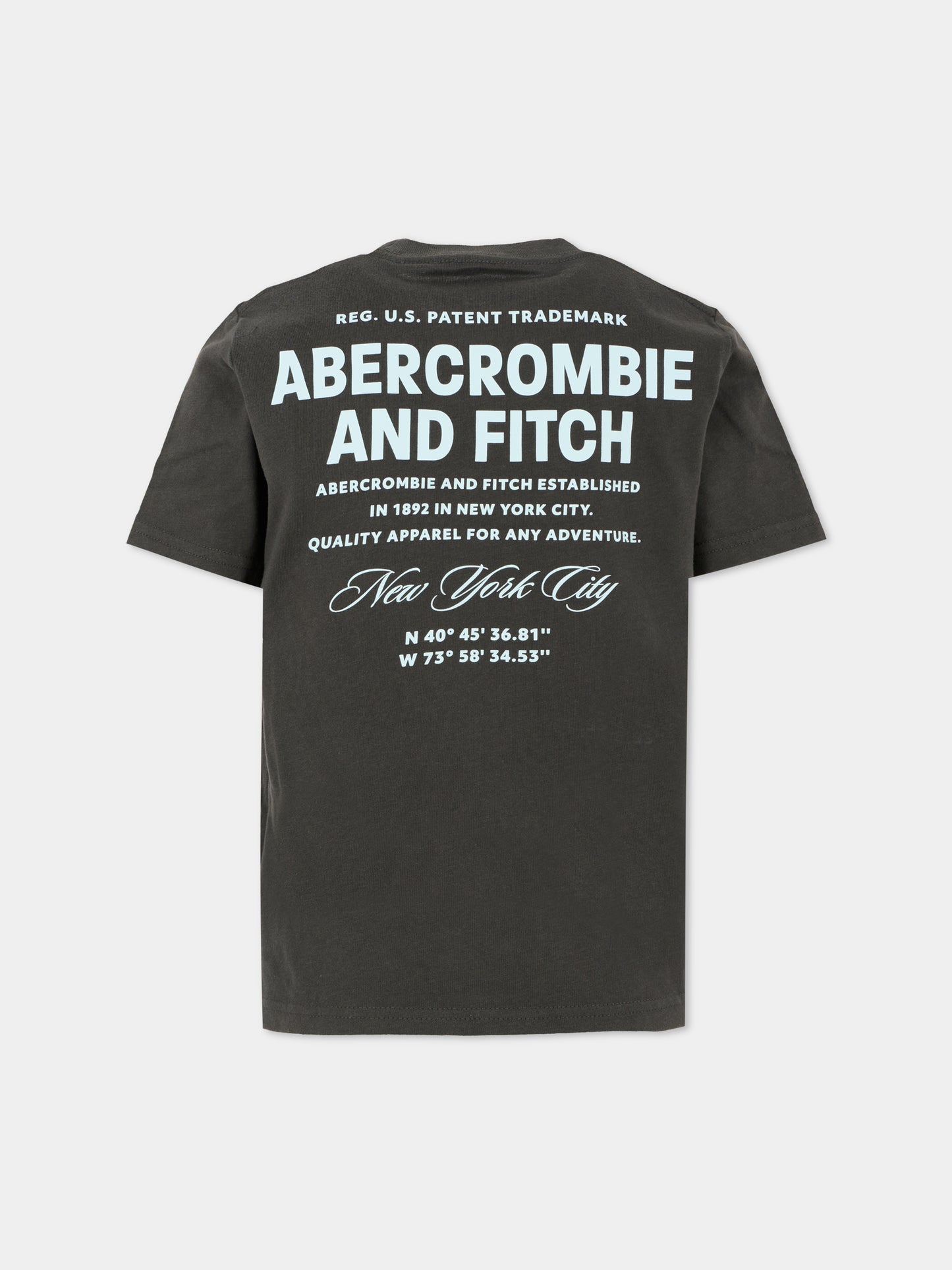 T-shirt nera per bambino con scritta,Abercrombie & Fitch,93AJ99 K1K