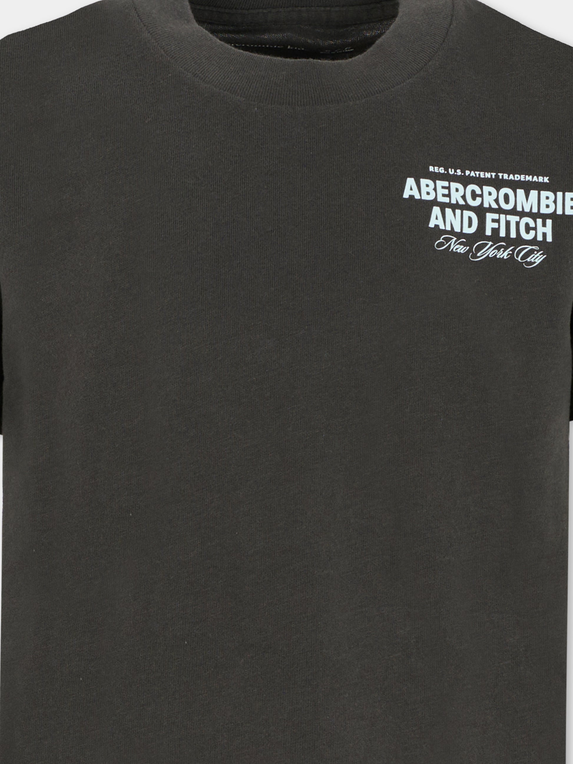 T-shirt nera per bambino con scritta,Abercrombie & Fitch,93AJ99 K1K