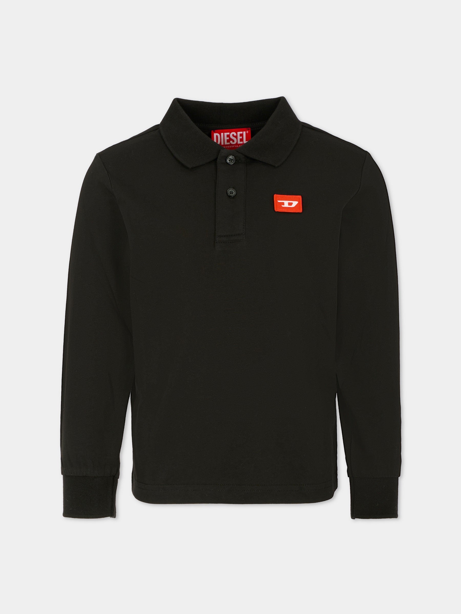 Polo nera per bambino con logo,Diesel,J02467-KYAR1-K900