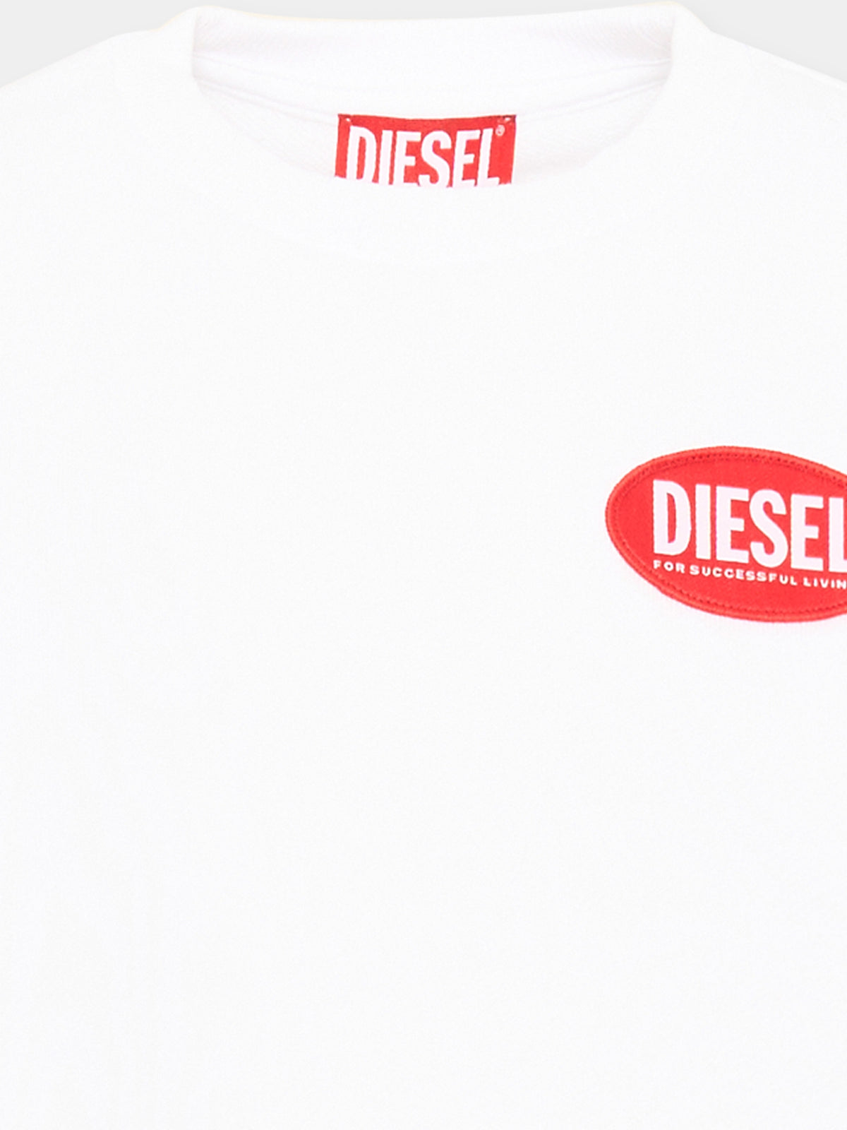 Felpa bianca per bambino con logo,Diesel,J02482-KYAQK-K100