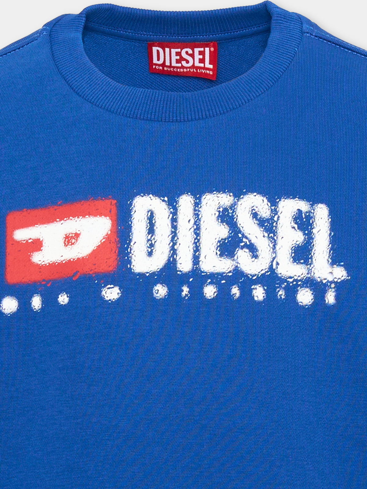 Felpa blu per bambino con logo,Diesel,J02483-KYAZ3-K89G