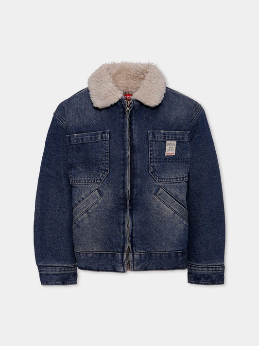 Giubbotto di jeans denim per bambino con logo,Diesel,J02506-KXBQC-K01