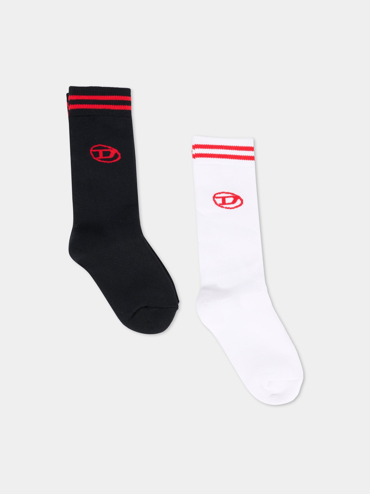 Set calze nere per bambini con logo,Diesel,J02075-0BAWN-K900G