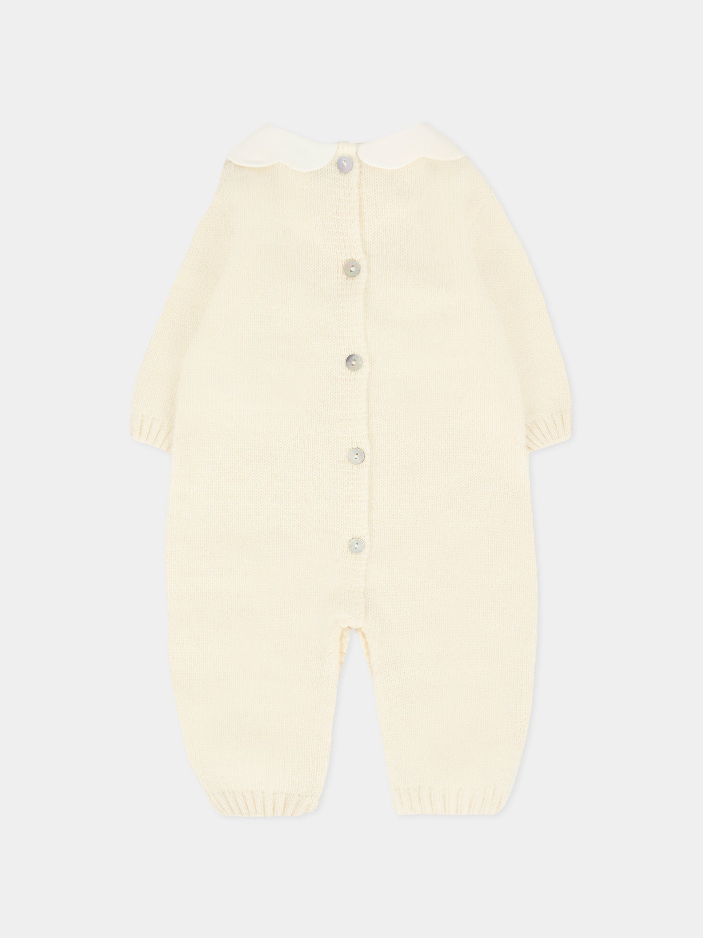 Tutina avorio per neonati con fiocchi,J.o. Milano,561D1 PANNA