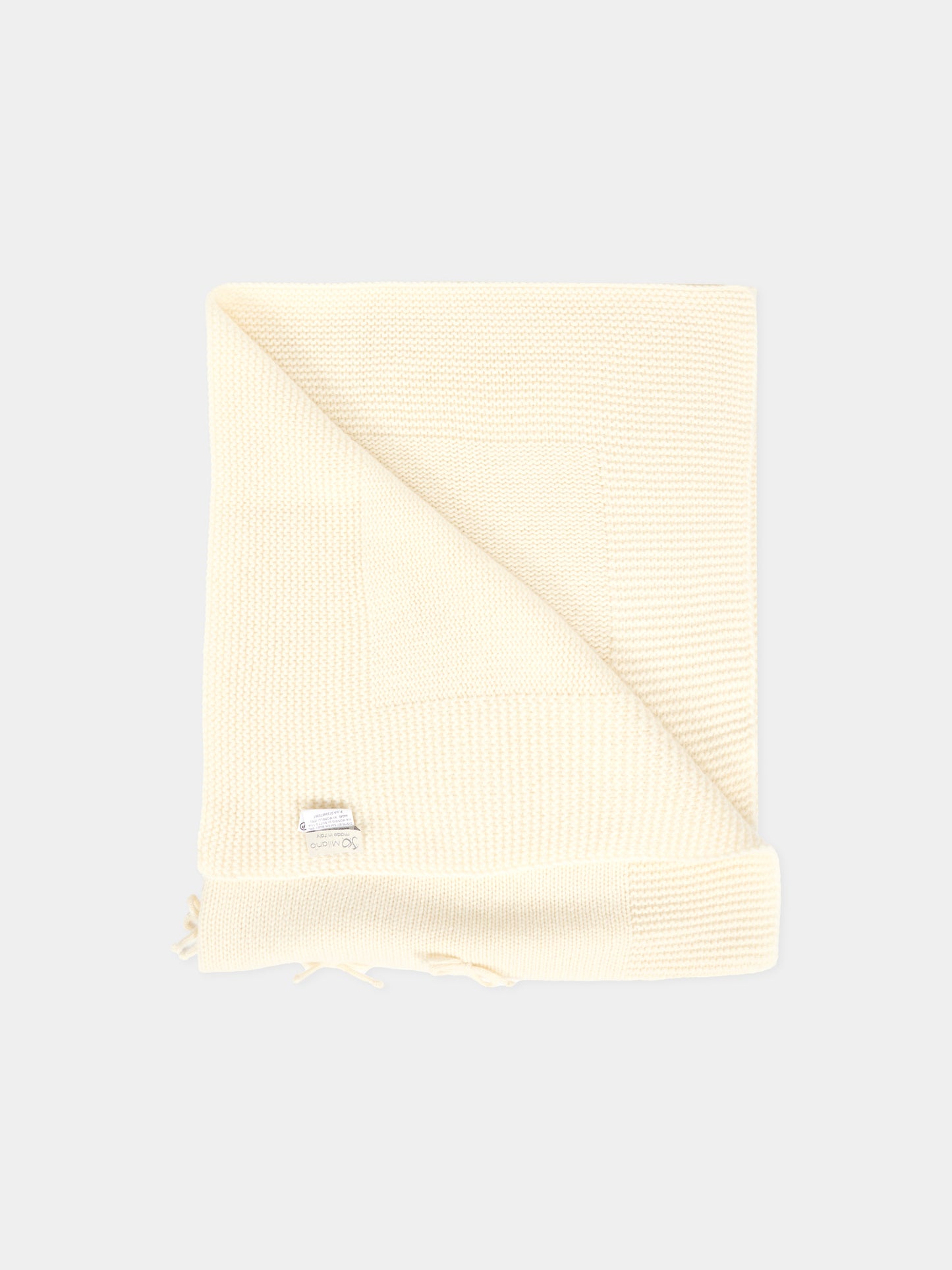 Coperta avorio per neonati con fiocchi,J.o. Milano,568D1 PANNA