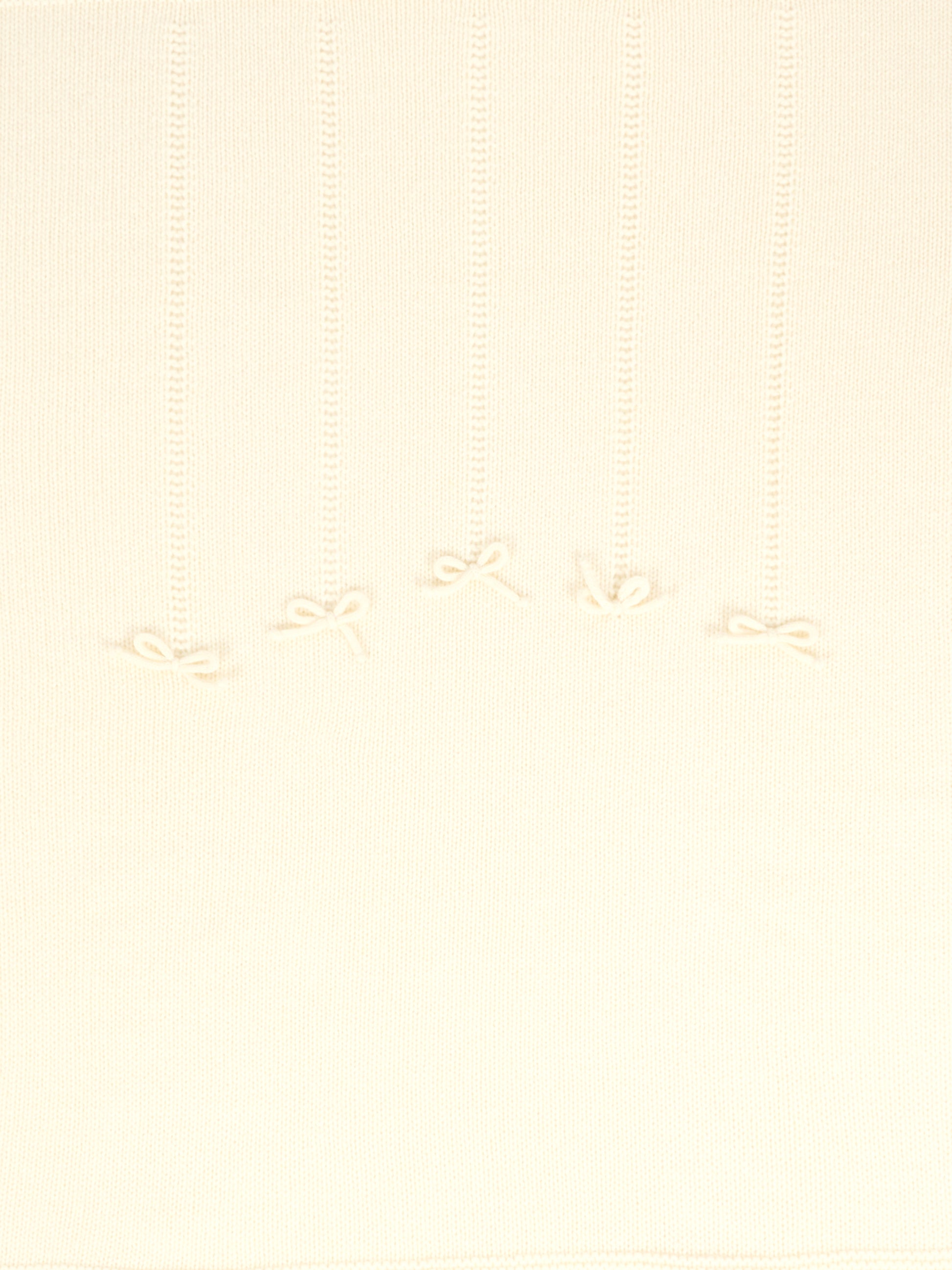 Coperta avorio per neonati con fiocchi,J.o. Milano,568D1 PANNA