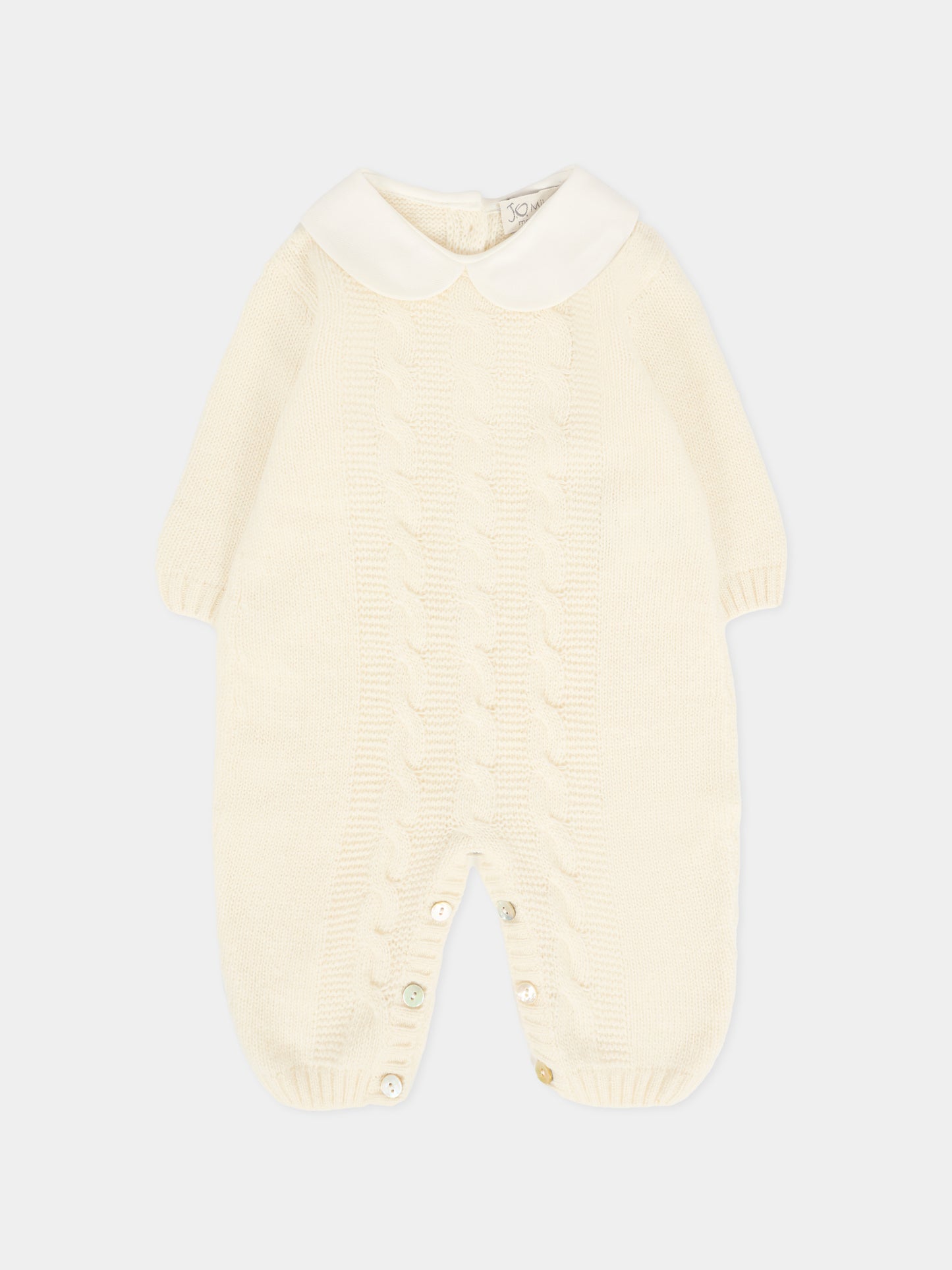 Tutina avorio per neonati con trecce,J.o. Milano,561A2 PANNA