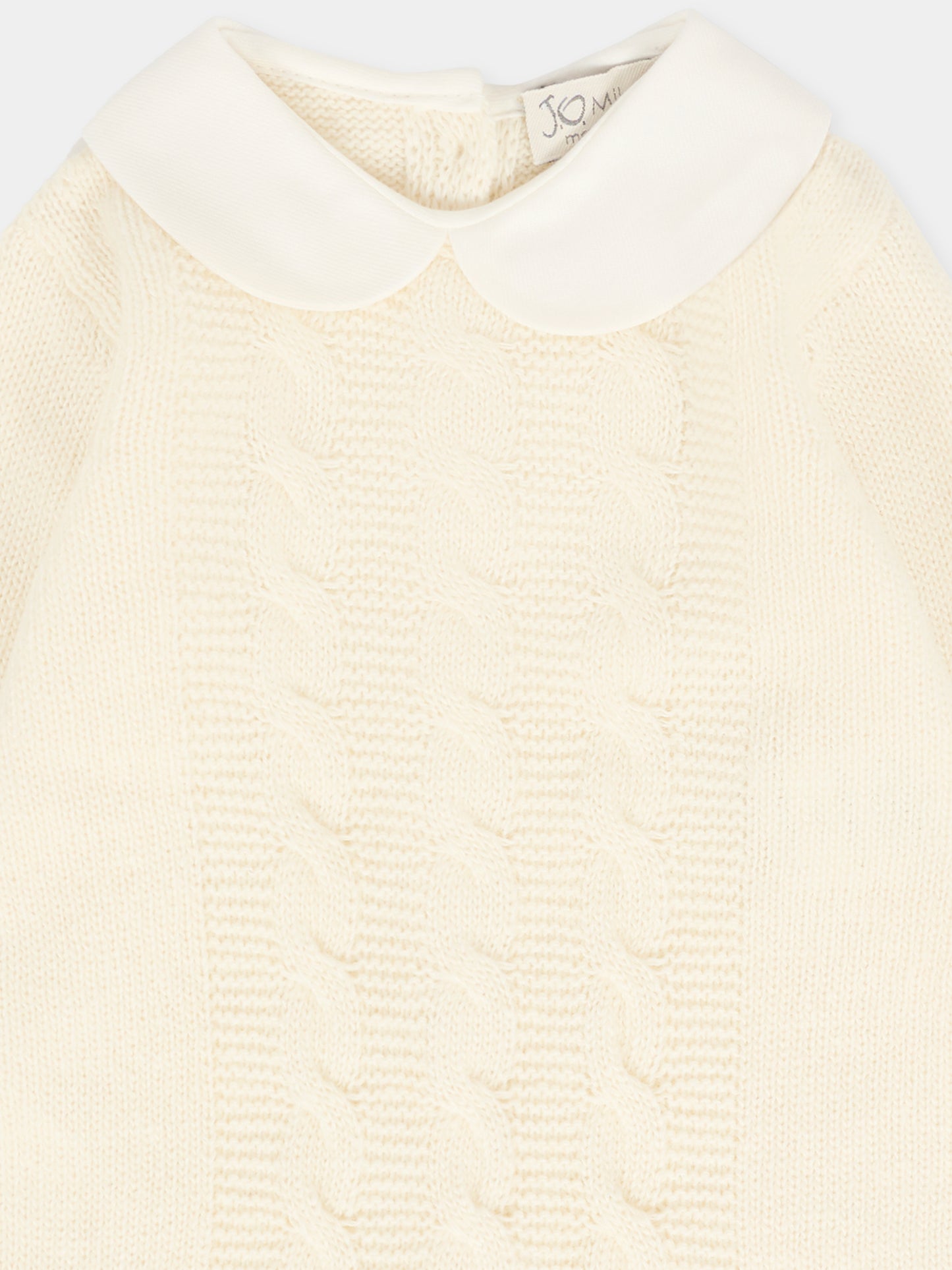 Tutina avorio per neonati con trecce,J.o. Milano,561A2 PANNA