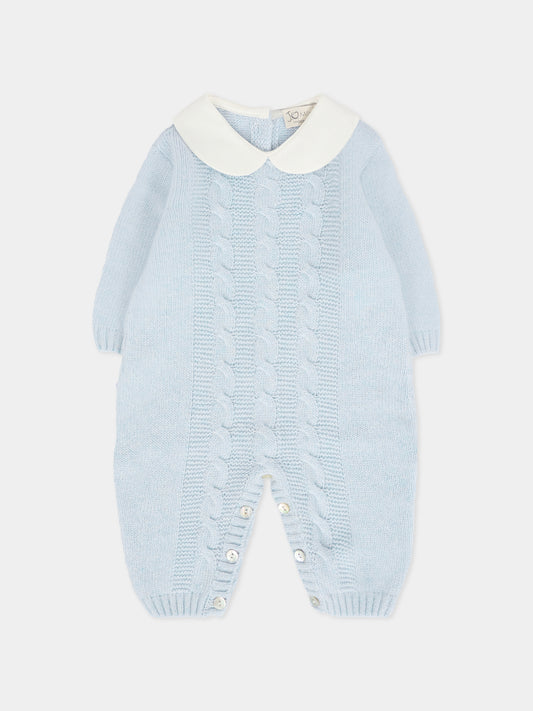 Tutina celeste per neonato con trecce,J.o. Milano,561A2 CIELO