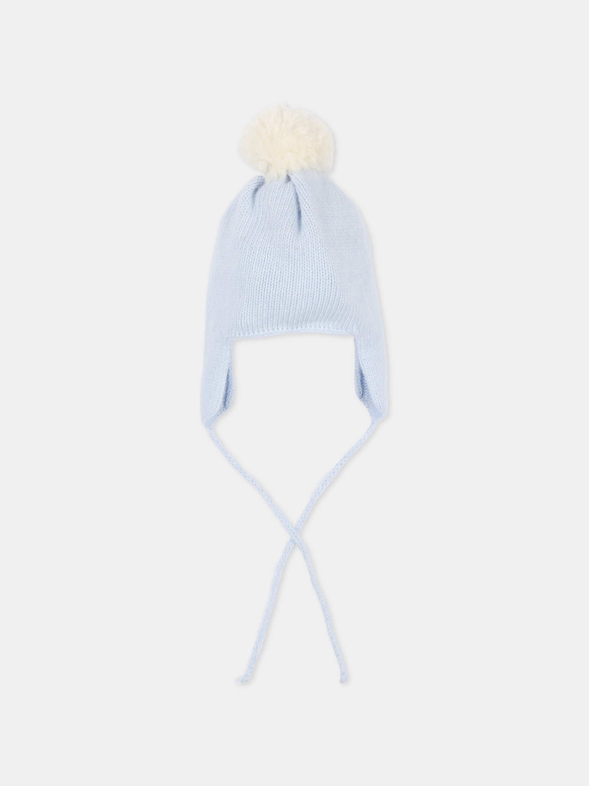 Cappello celeste per neonato con pompon,J.o. Milano,569Z0 CIELO
