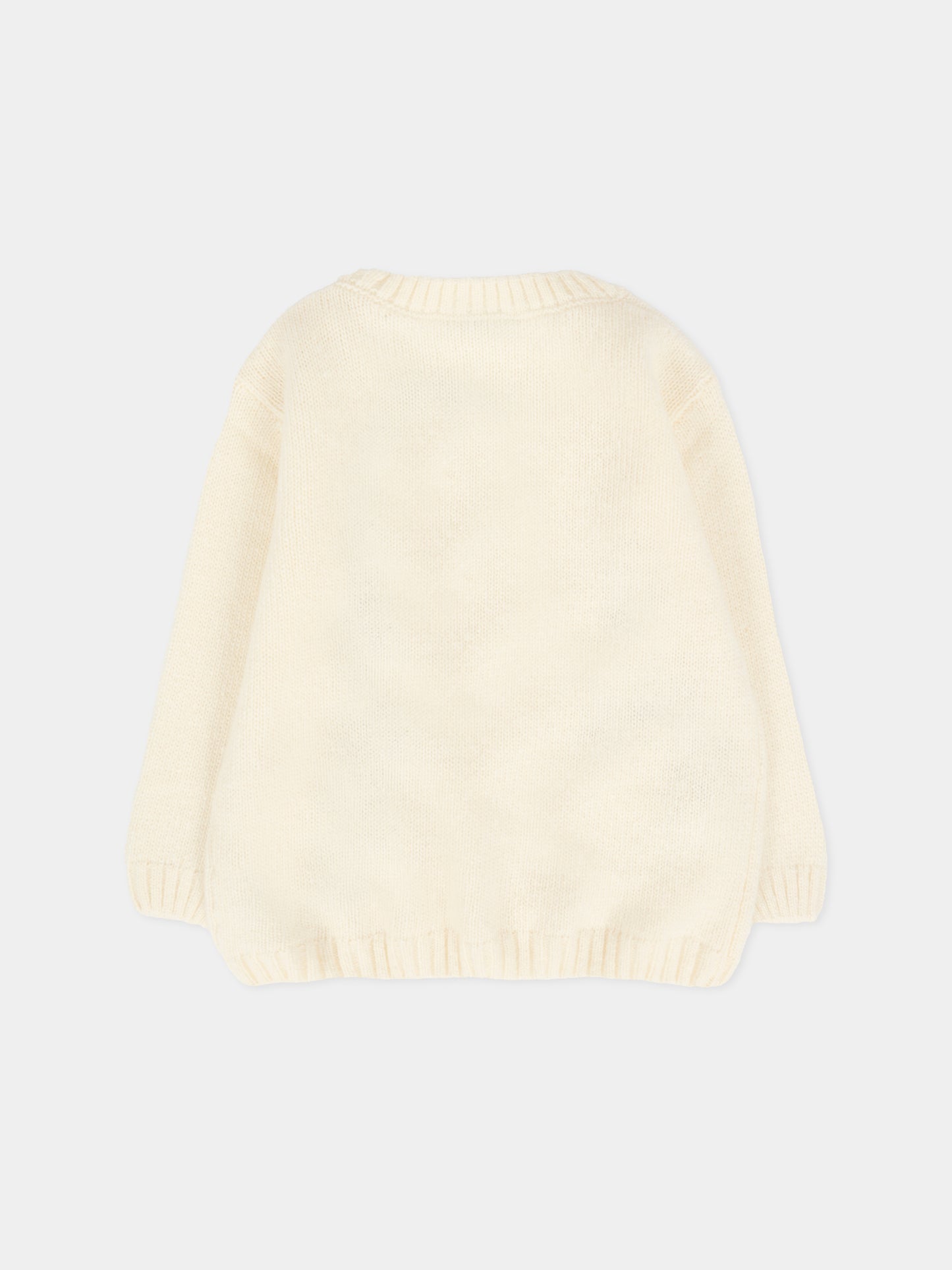 Maglione avorio per neonati con orsetti,J.o. Milano,563A1 PANNA