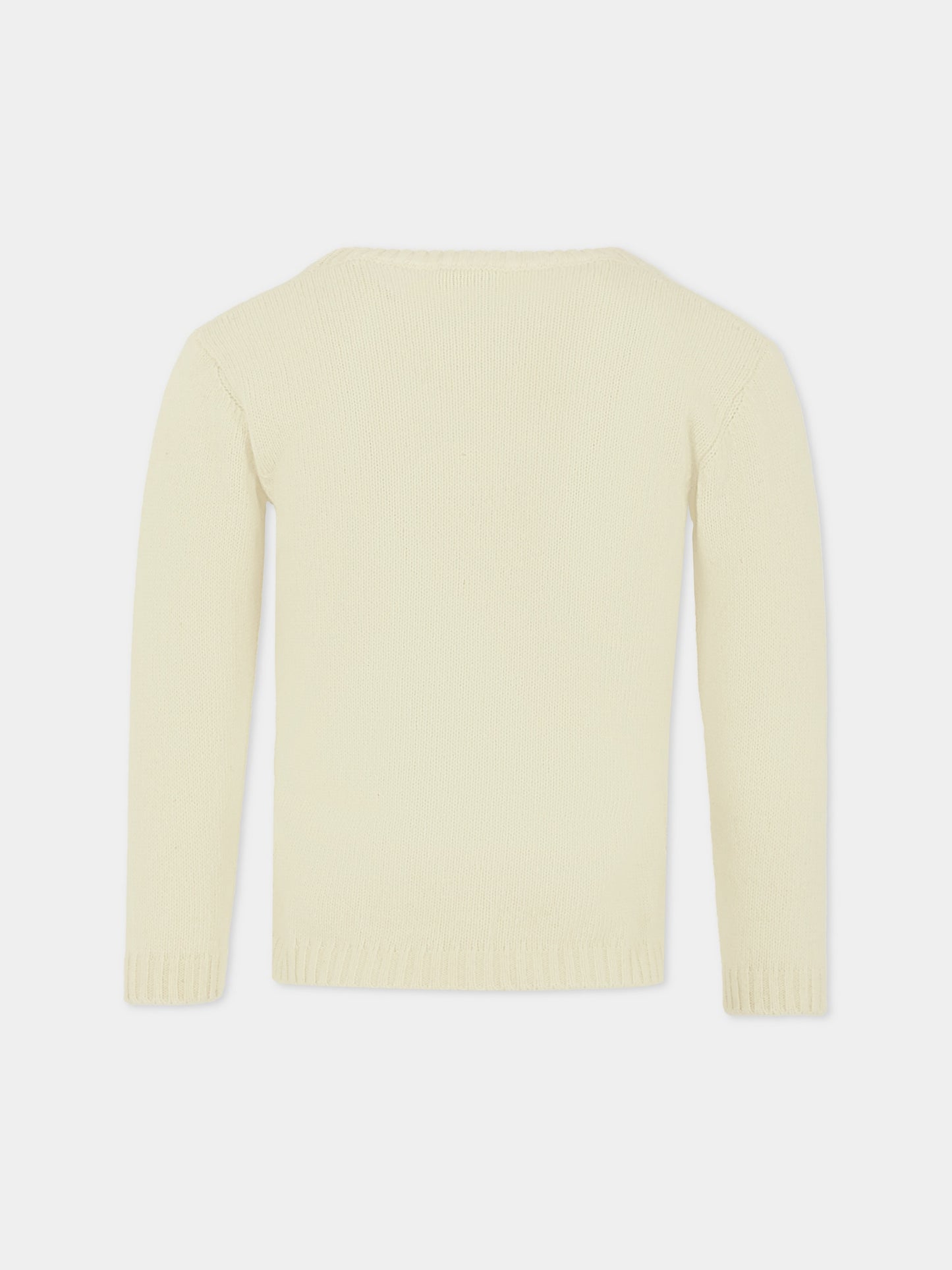 Maglione avorio per bambini con orsetti,J.o. Milano,563A1 PANNA