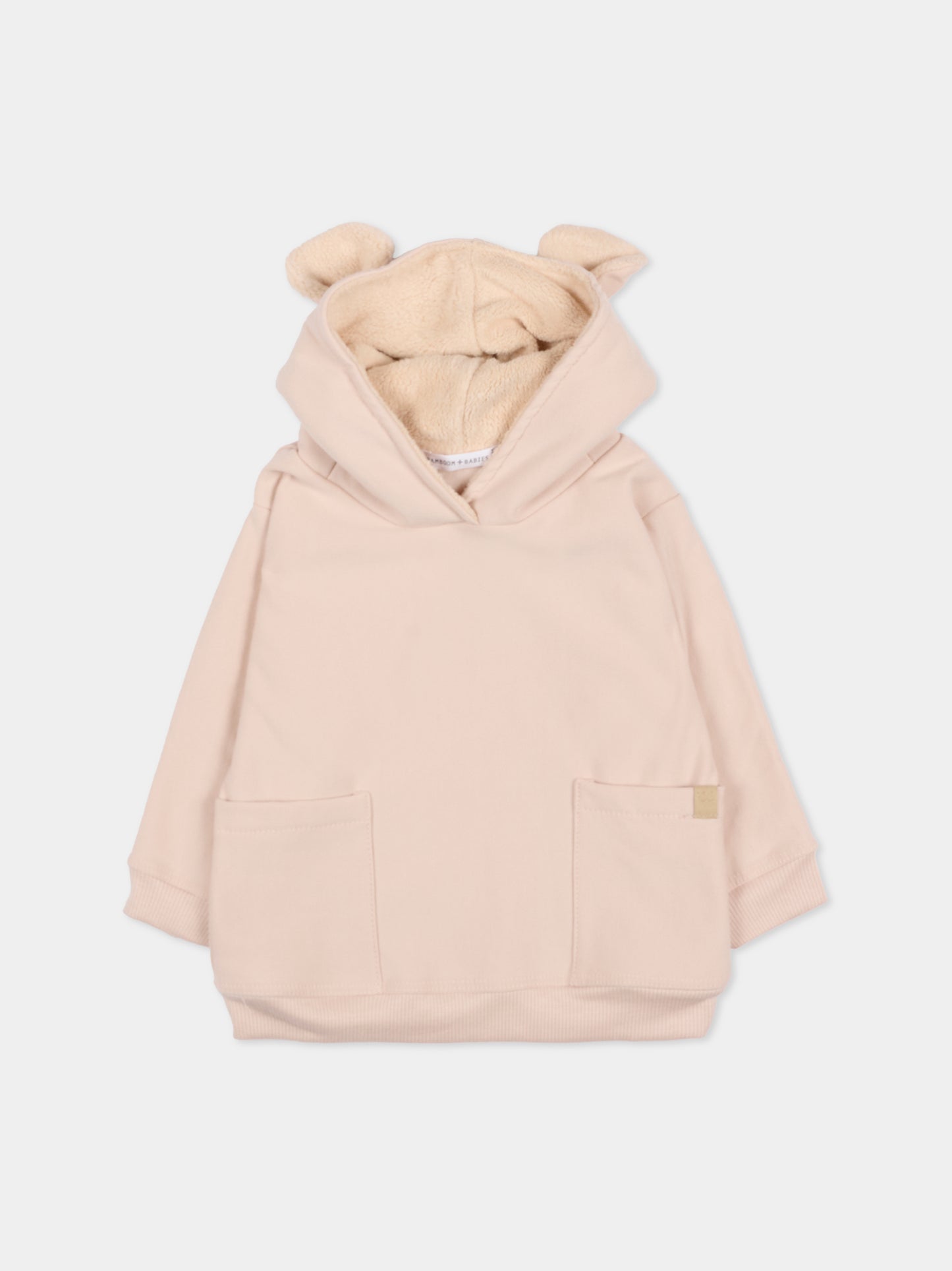 Felpa rosa per neonata con orecchie,Bamboom,1055 VINTAGE PINK