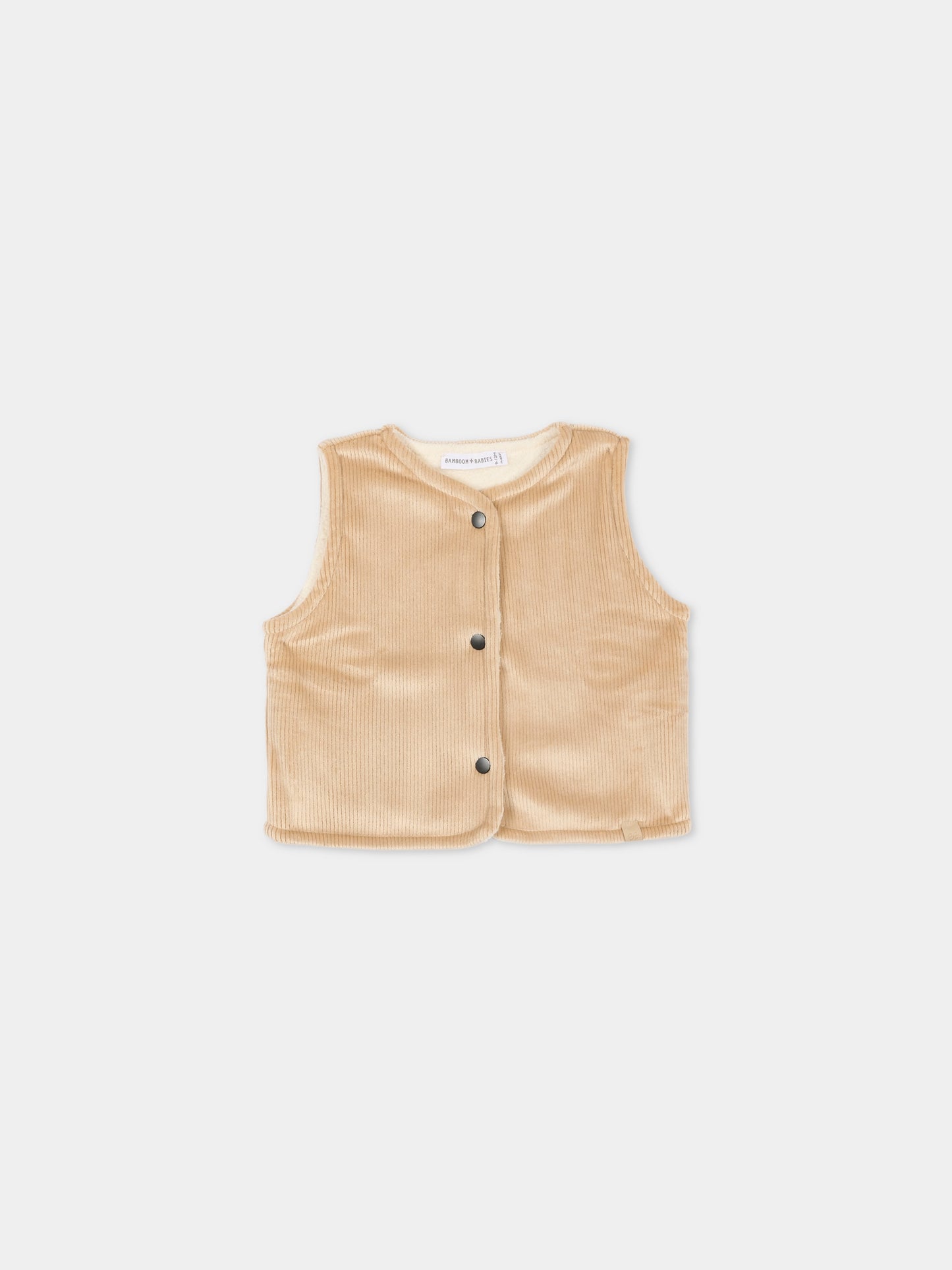 Gilet reversibile beige per neonati,Bamboom,1057 MOCHA SAND