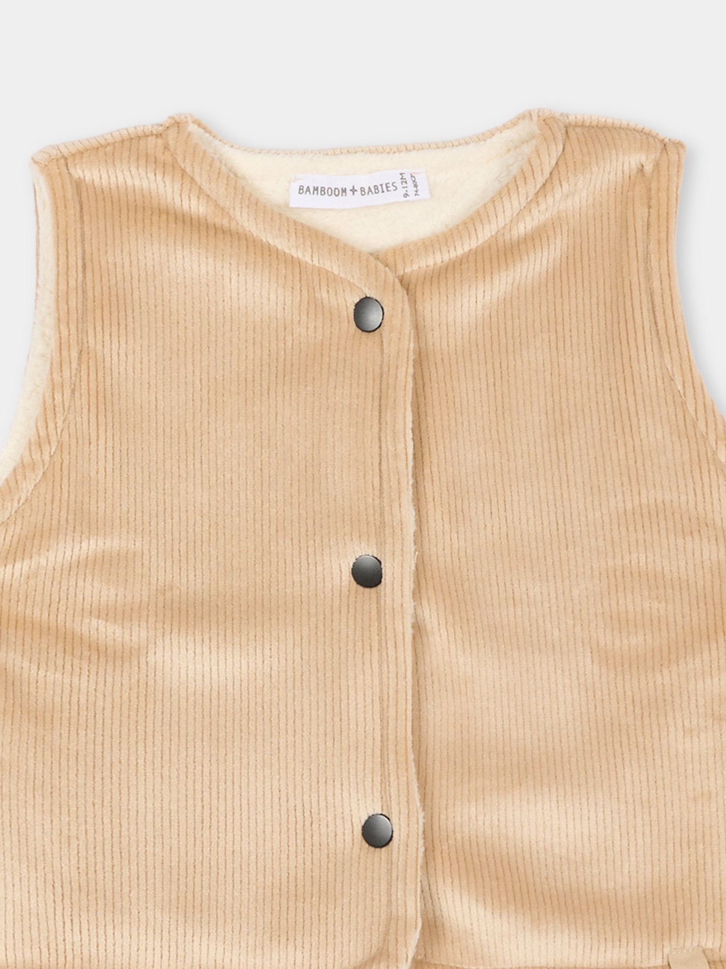 Gilet reversibile beige per neonati,Bamboom,1057 MOCHA SAND