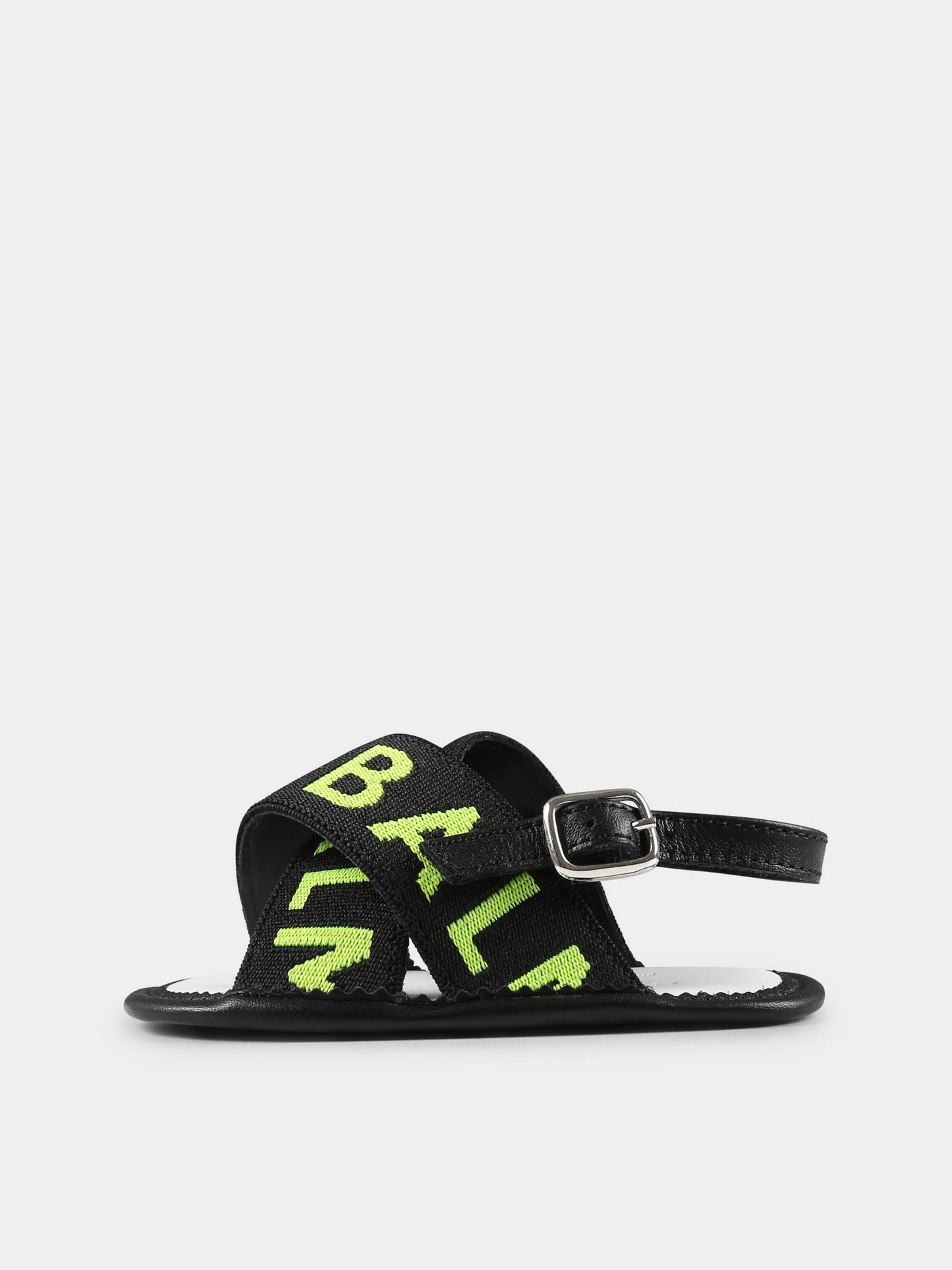 Sandali neri per neonati con logo,Balmain Kids,BU0656 Y0051 930GL