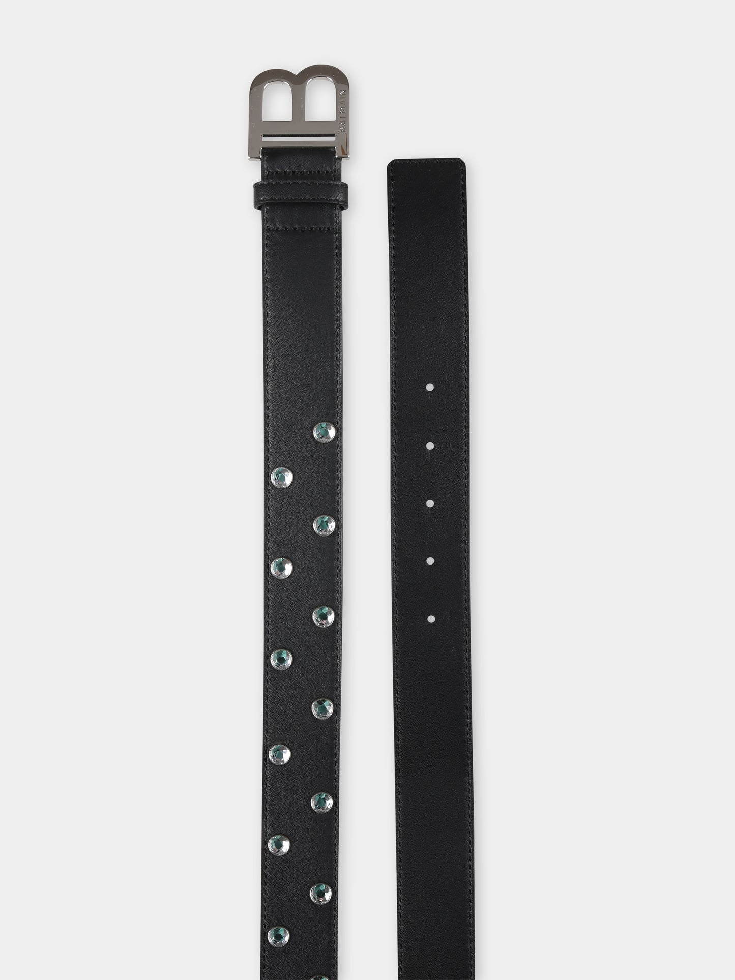 Cintura nera per bambina con cristalli,Balmain Kids,BU0B11 Z0847 930AG