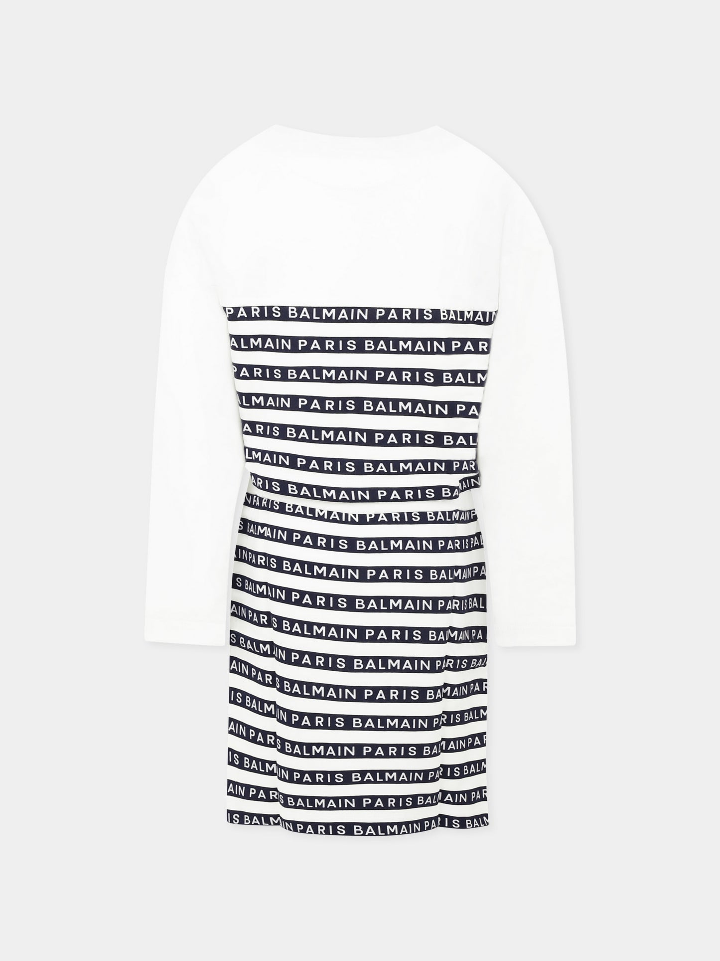 Completo bianco per bambina con logo,Balmain Kids,BU3B20 Z1909 100BL