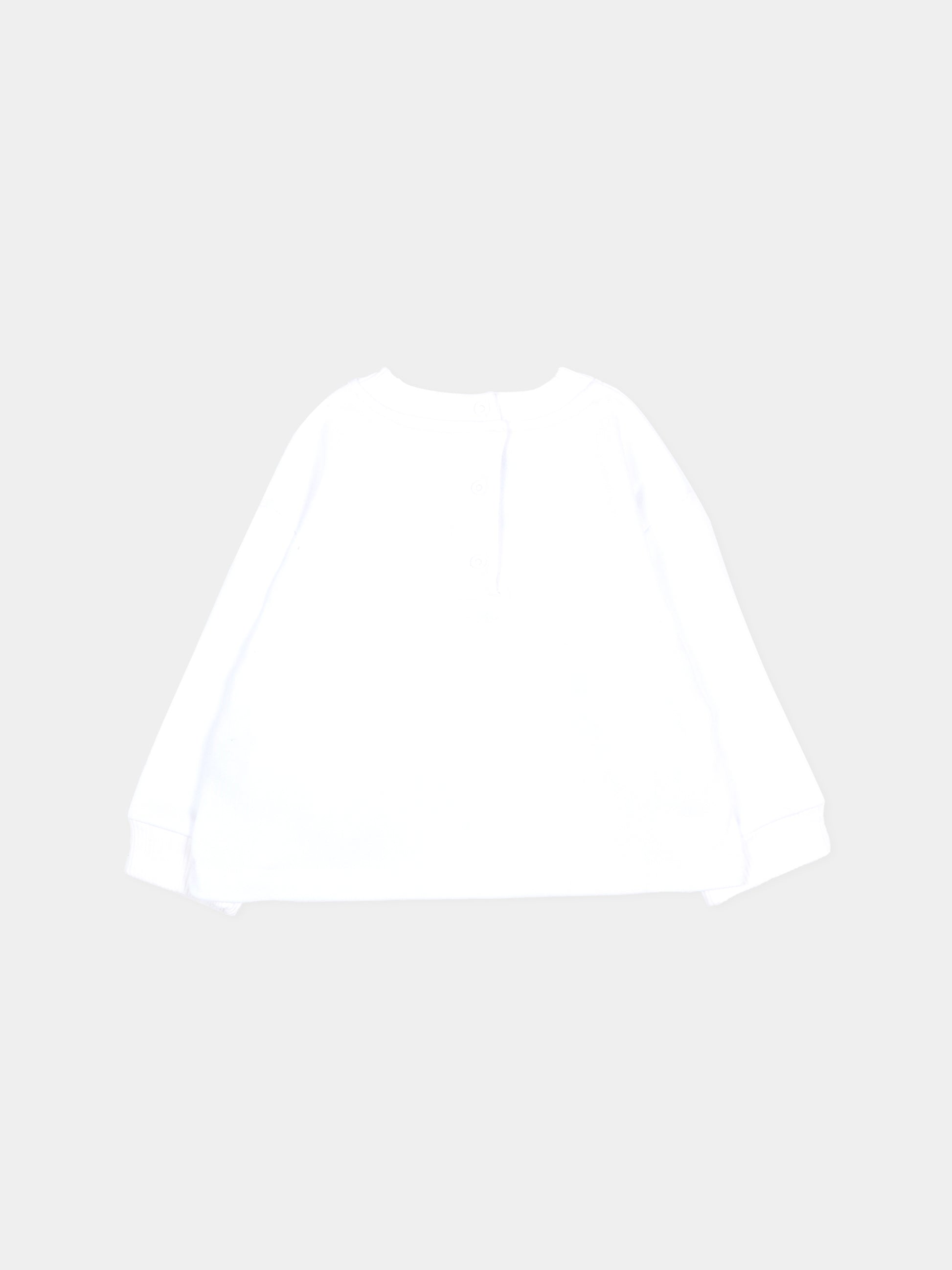 Felpa bianca per neonata con logo,Balmain Kids,BU4010 Z1753 100RS