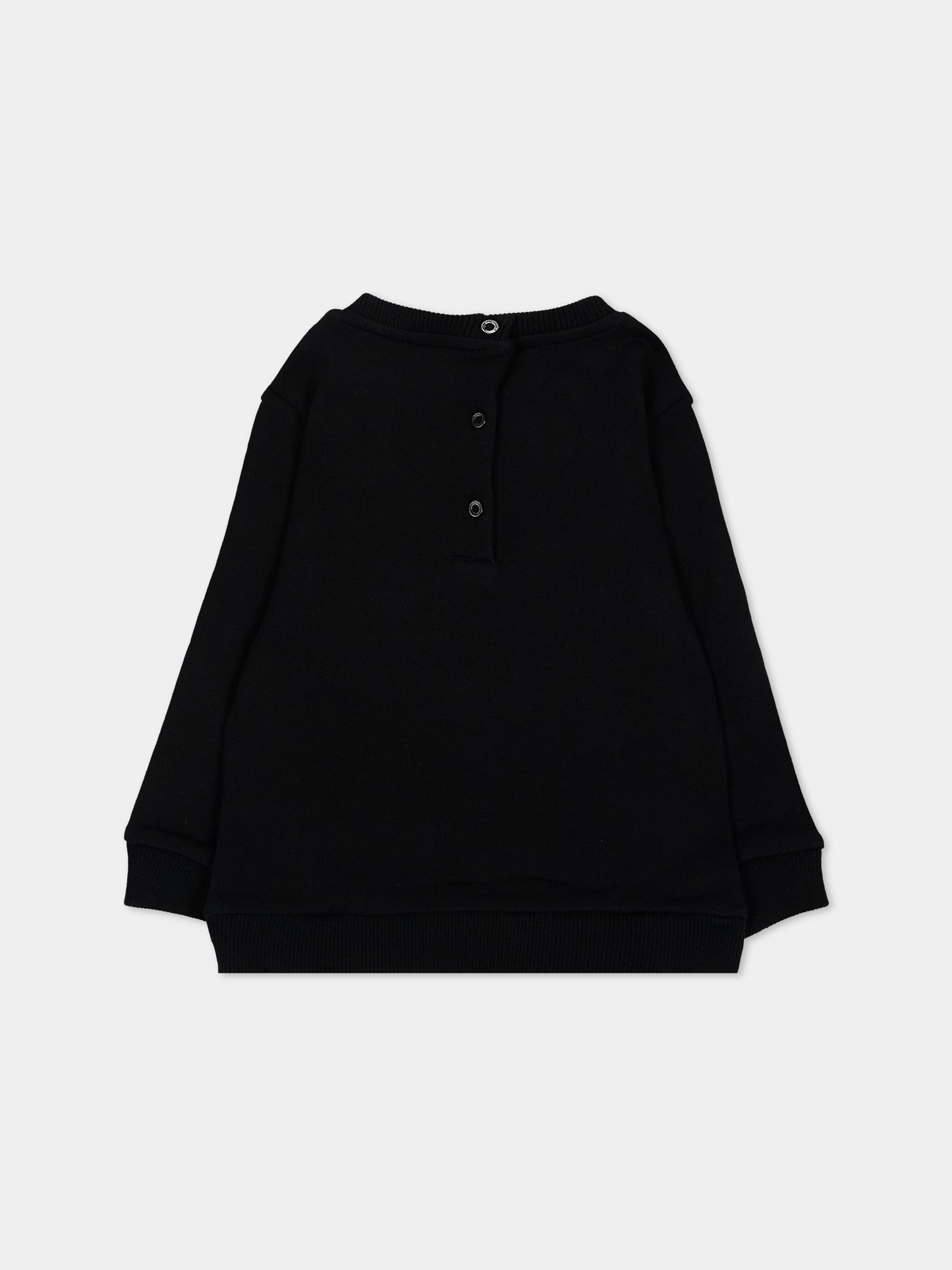 Felpa nera per neonato logo frontale,Balmain Kids,BU4600 Z0081 930OR