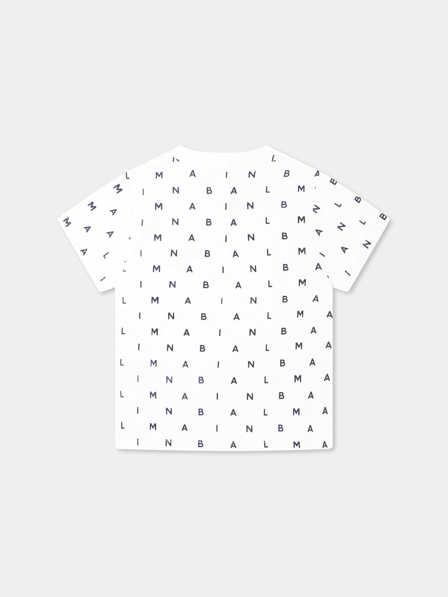 T-shirt bianca per neonati con logo all over,Balmain Kids,BU8581 Z1916 100BL