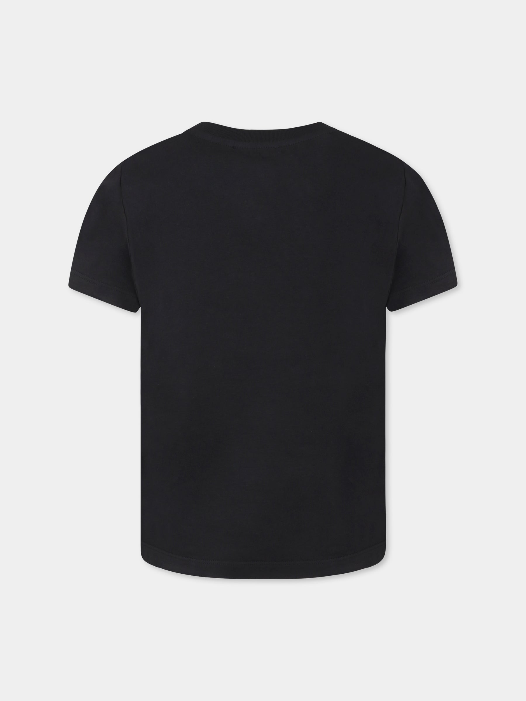 T-shirt nera per bambina con logo,Balmain Kids,BU8A31 Z1751 930