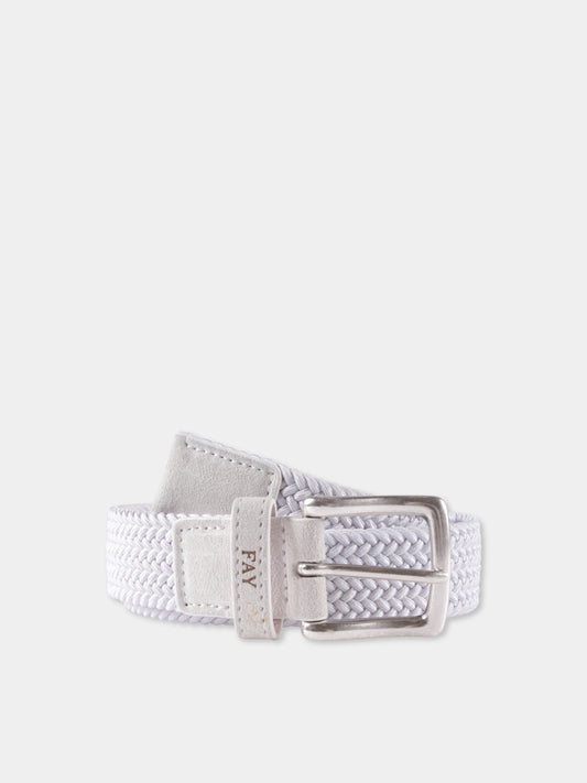 Ceinture blanche pour garçon avec logo