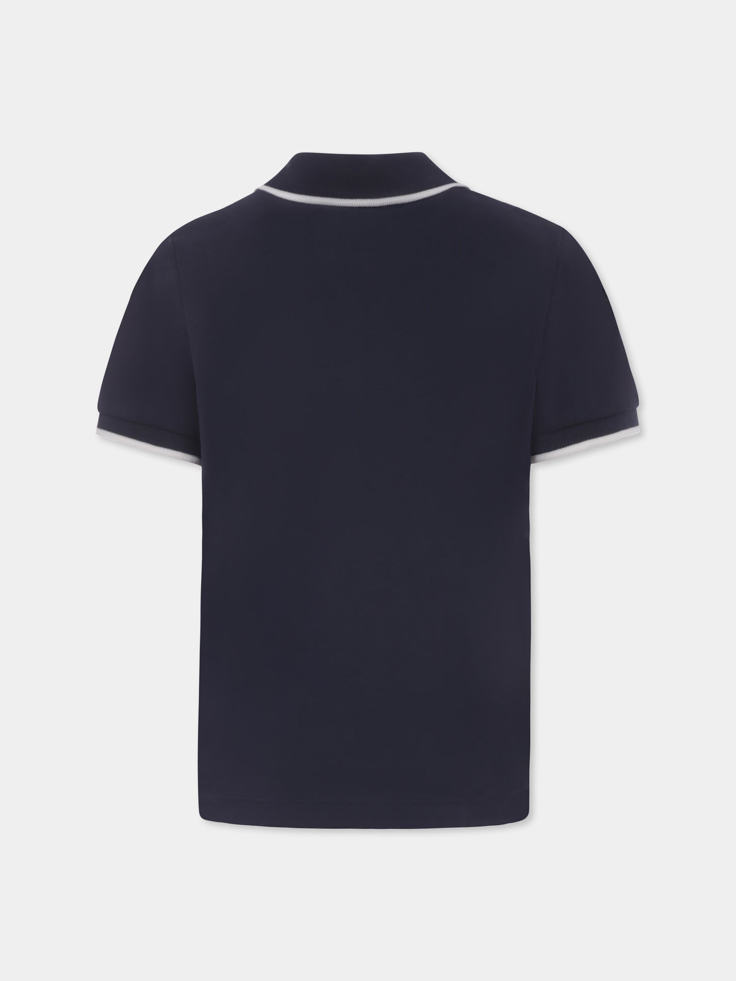 Polo blu per bambino con logo,Fay Kids,FU8P81 Z1834 635