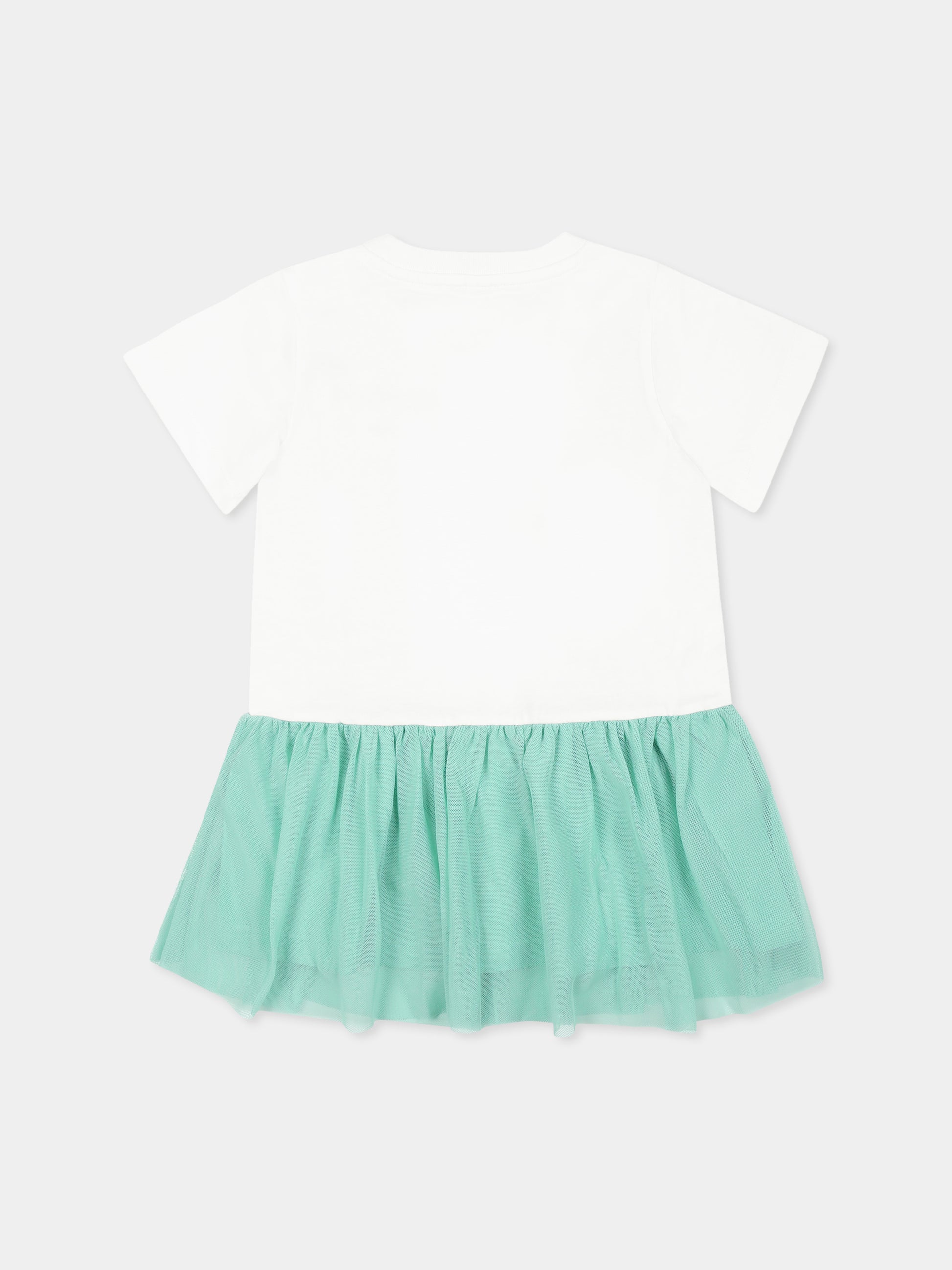 Vestito bianco per neonata con cavallucci marini,Stella Mccartney Kids,TU1031 Z0434 101