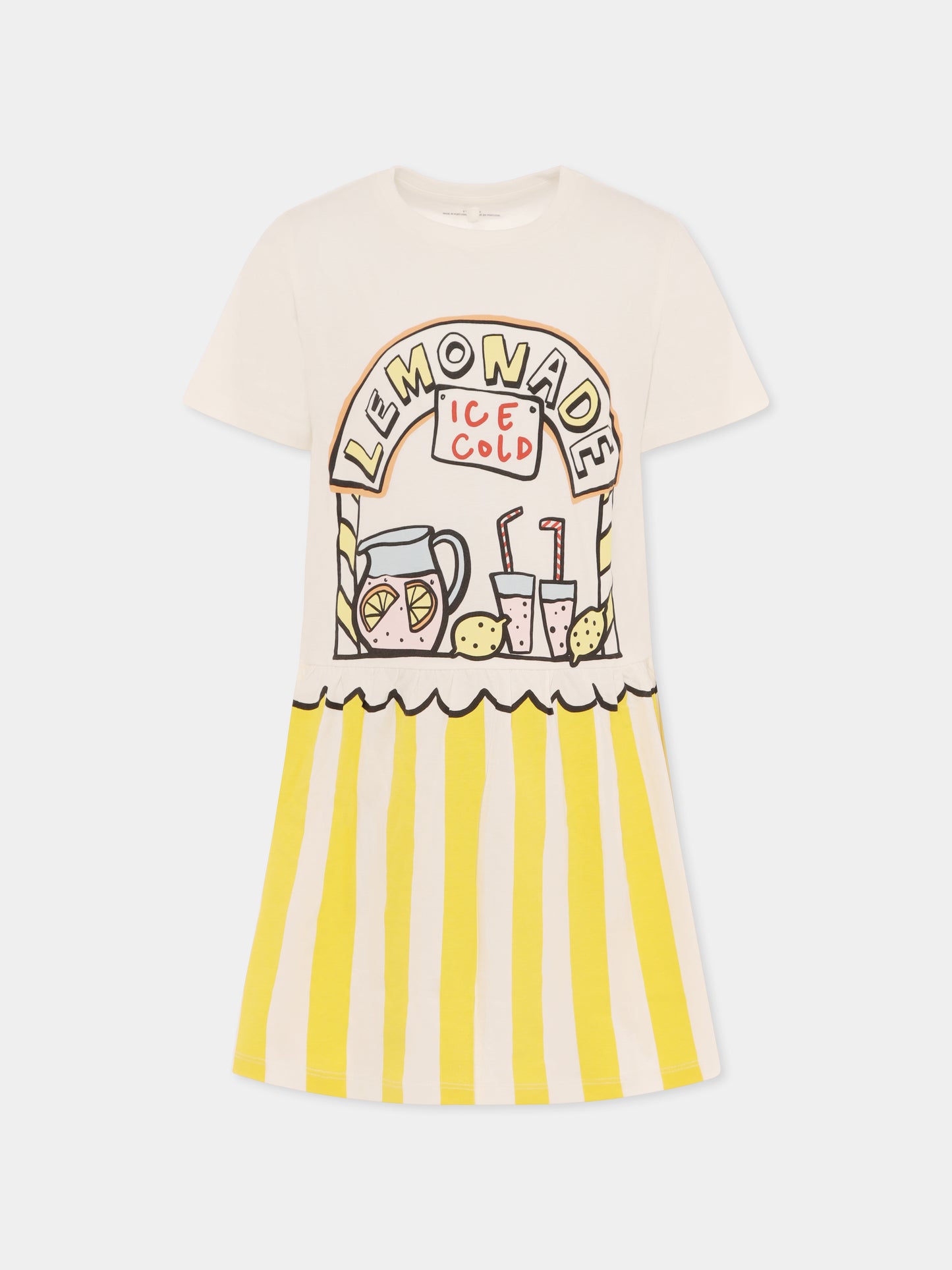 Robe blanche pour fille avec imprimé lemonade