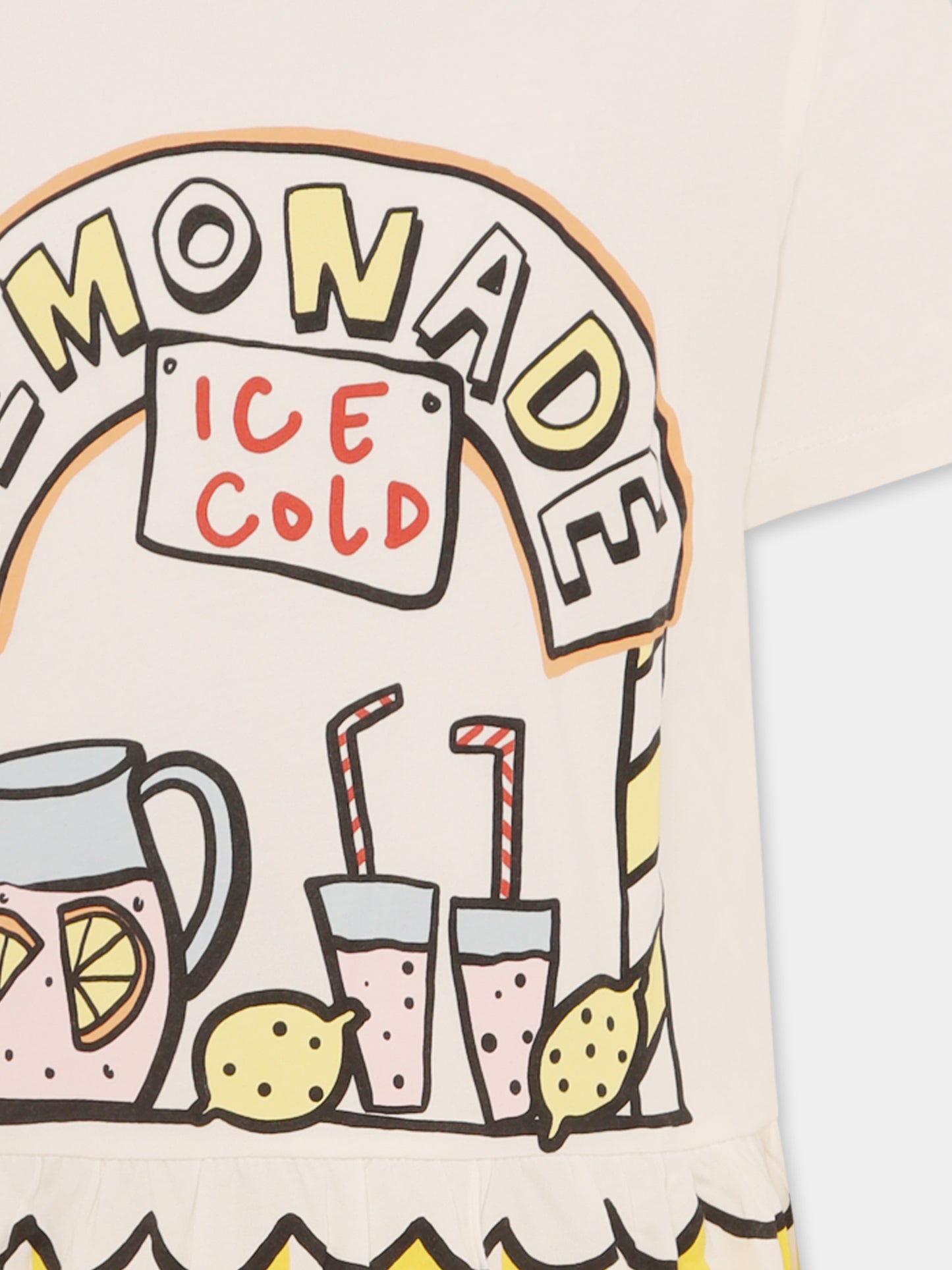 Robe blanche pour fille avec imprimé lemonade