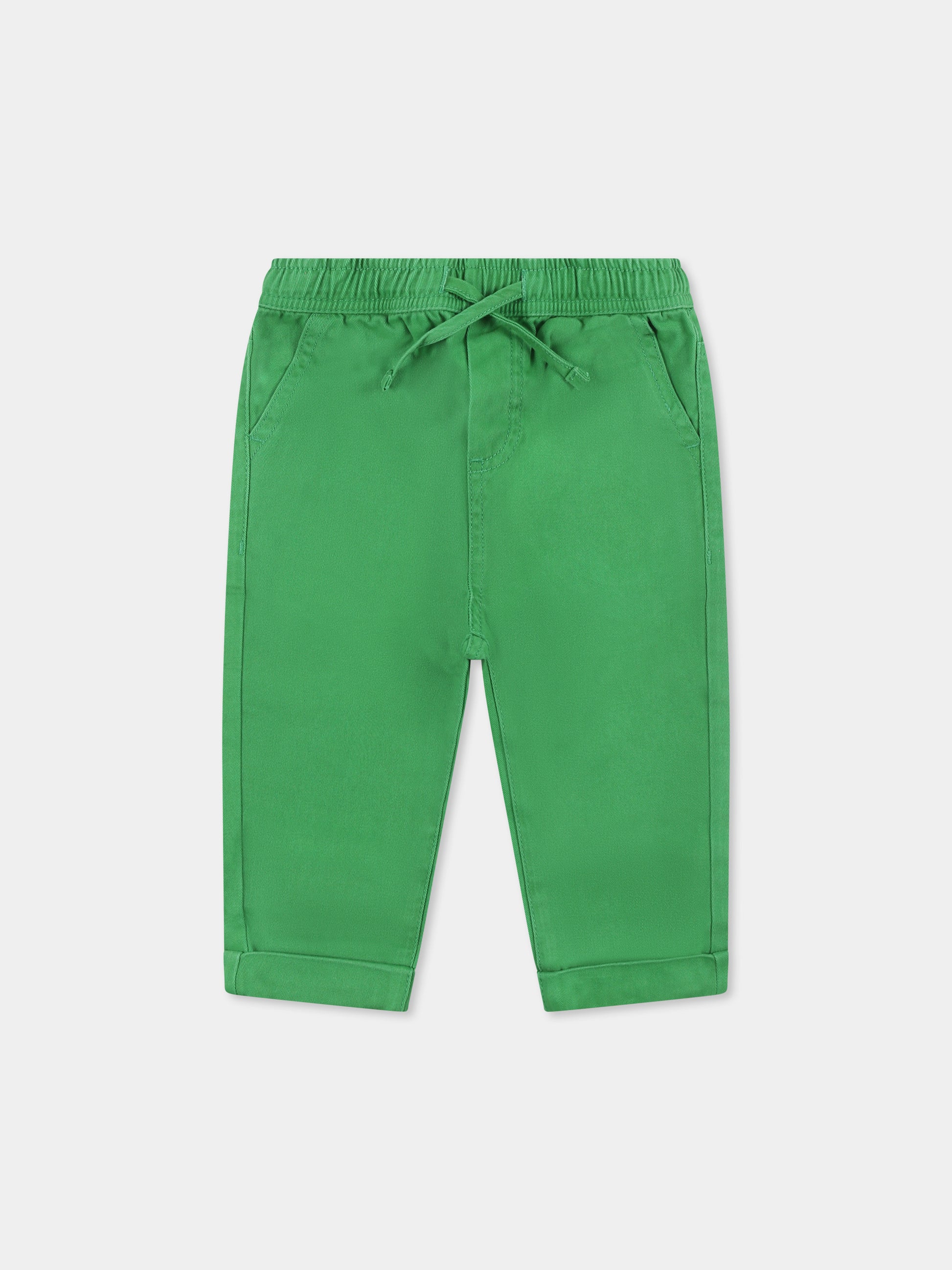 Pantaloni verdi per neonato con logo,Stella Mccartney Kids,TU6680 Z0628 712