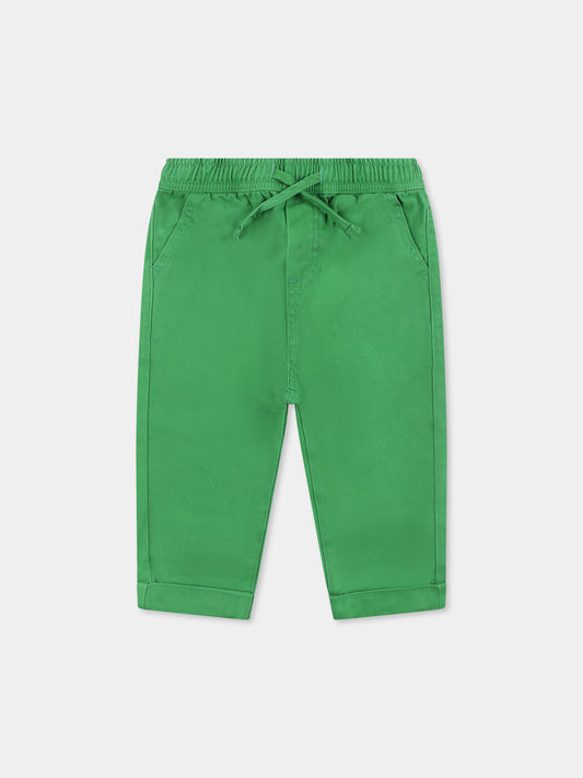 Pantaloni verdi per neonato con logo,Stella Mccartney Kids,TU6680 Z0628 712